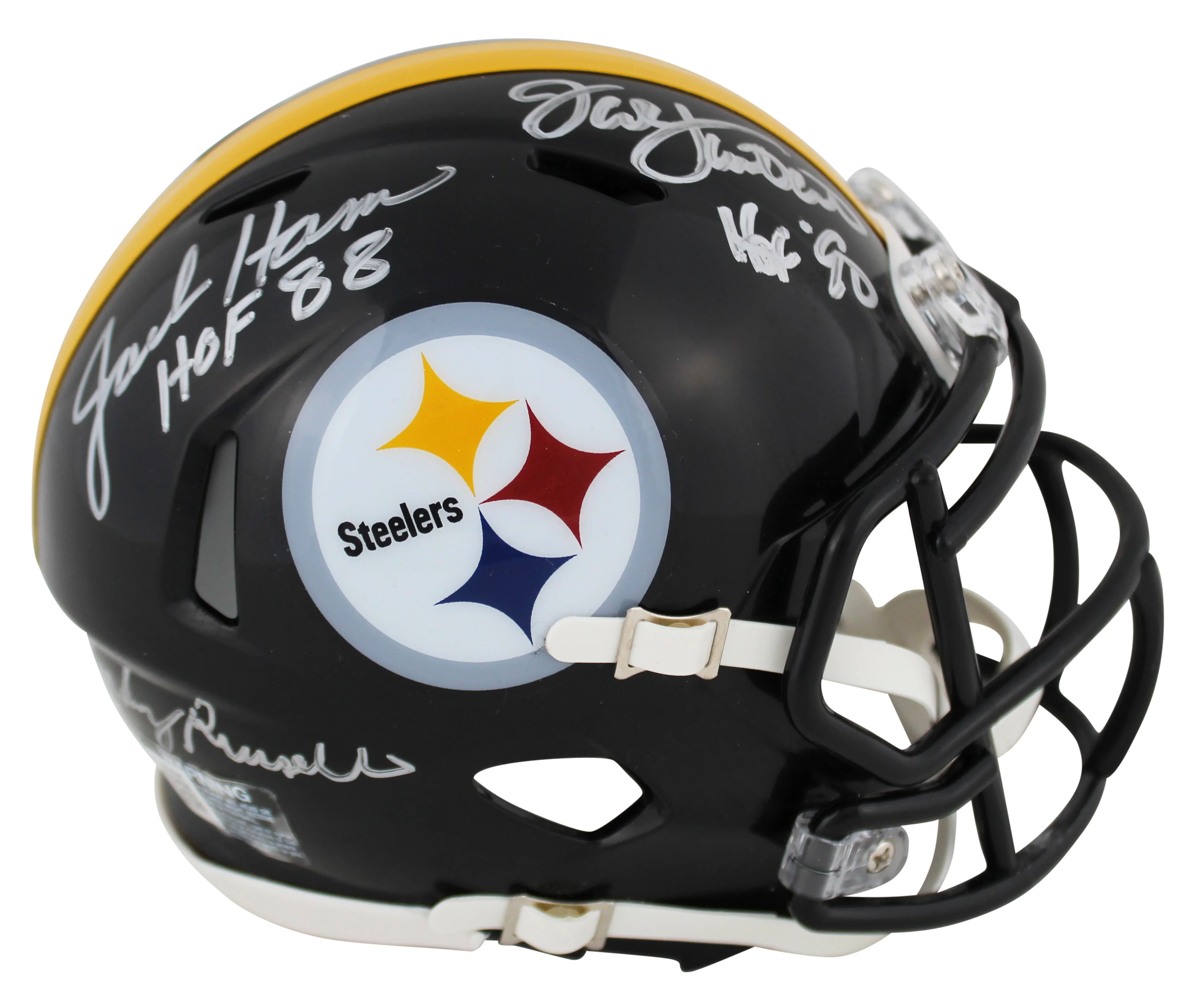 Steelers LBs (3) Ham, Lambert & Russell Signed Speed Mini Helmet BAS W #W628586 - Image 2