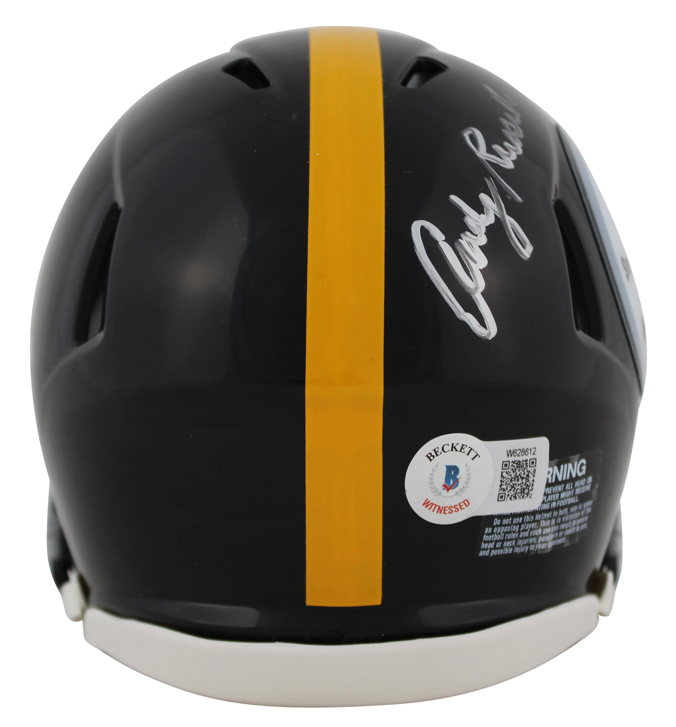 Steelers LBs (3) Ham, Lambert & Russell Signed Speed Mini Helmet BAS Witnessed 2 - Image 3