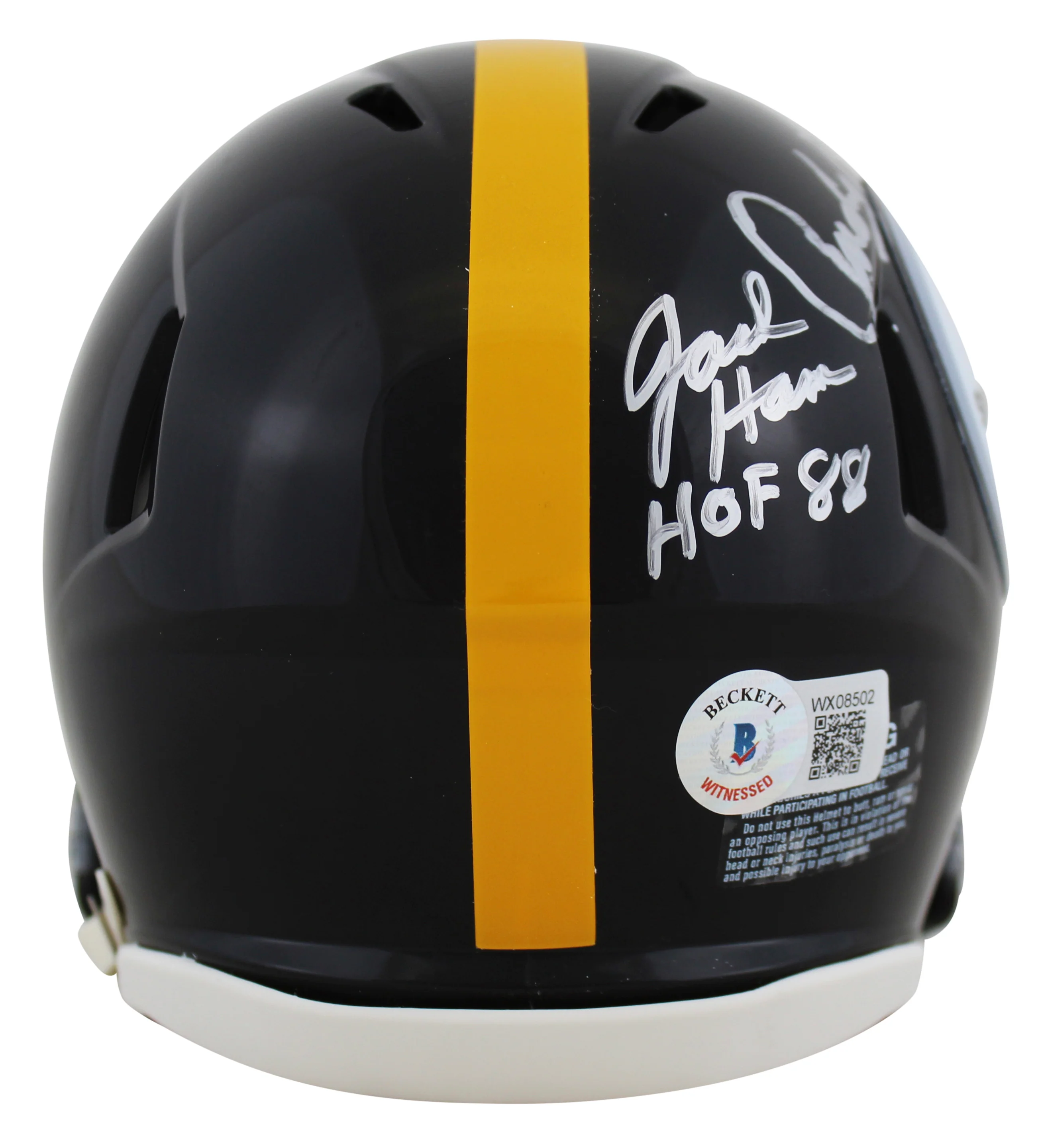 Steelers LBs (3) Ham, Lambert & Russell Signed Speed Mini Helmet BAS Witnessed - Image 3