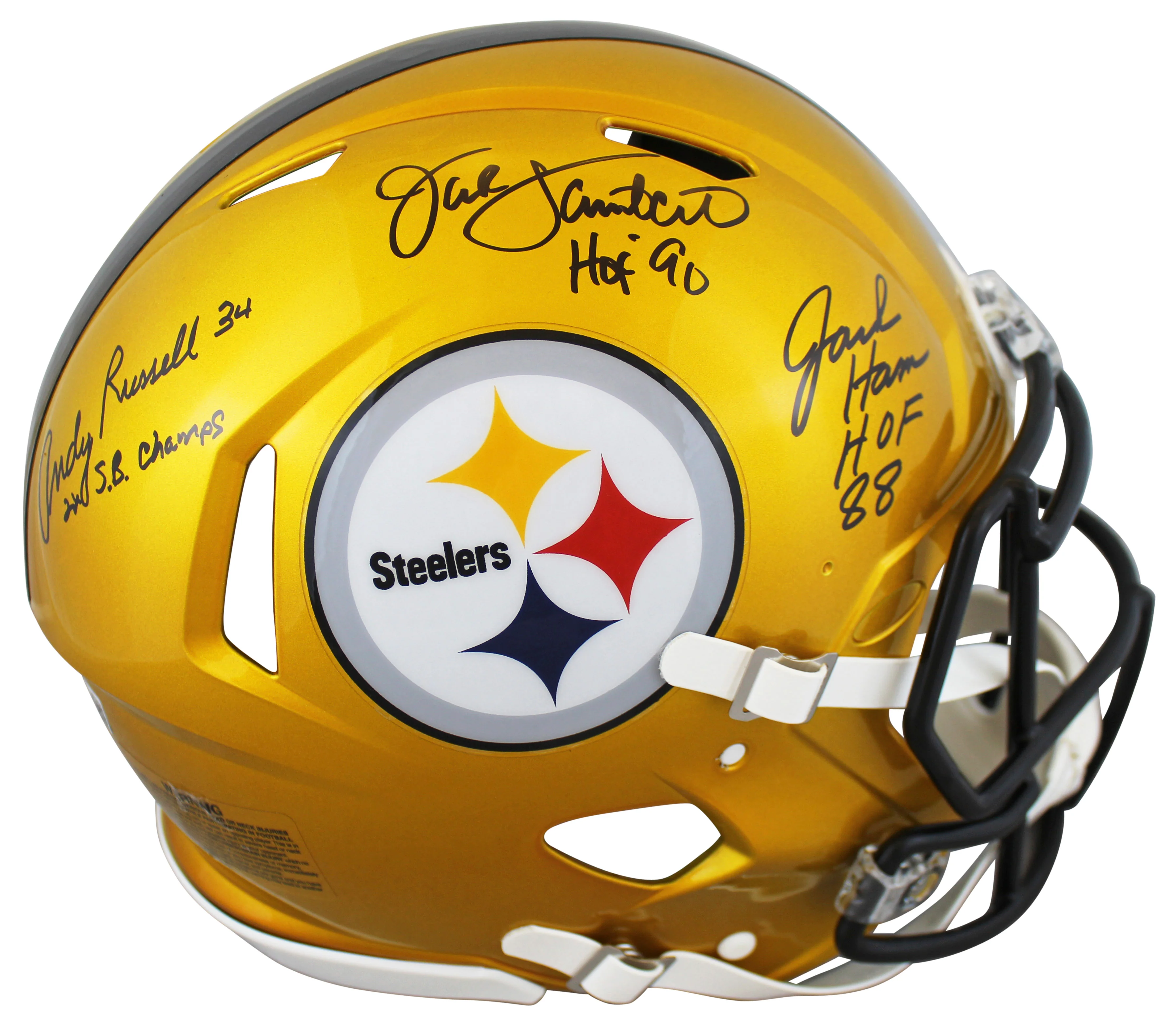 Steelers LBs (3) Signed Flash Full Size Speed Proline Helmet BAS Witnessed - Image 2