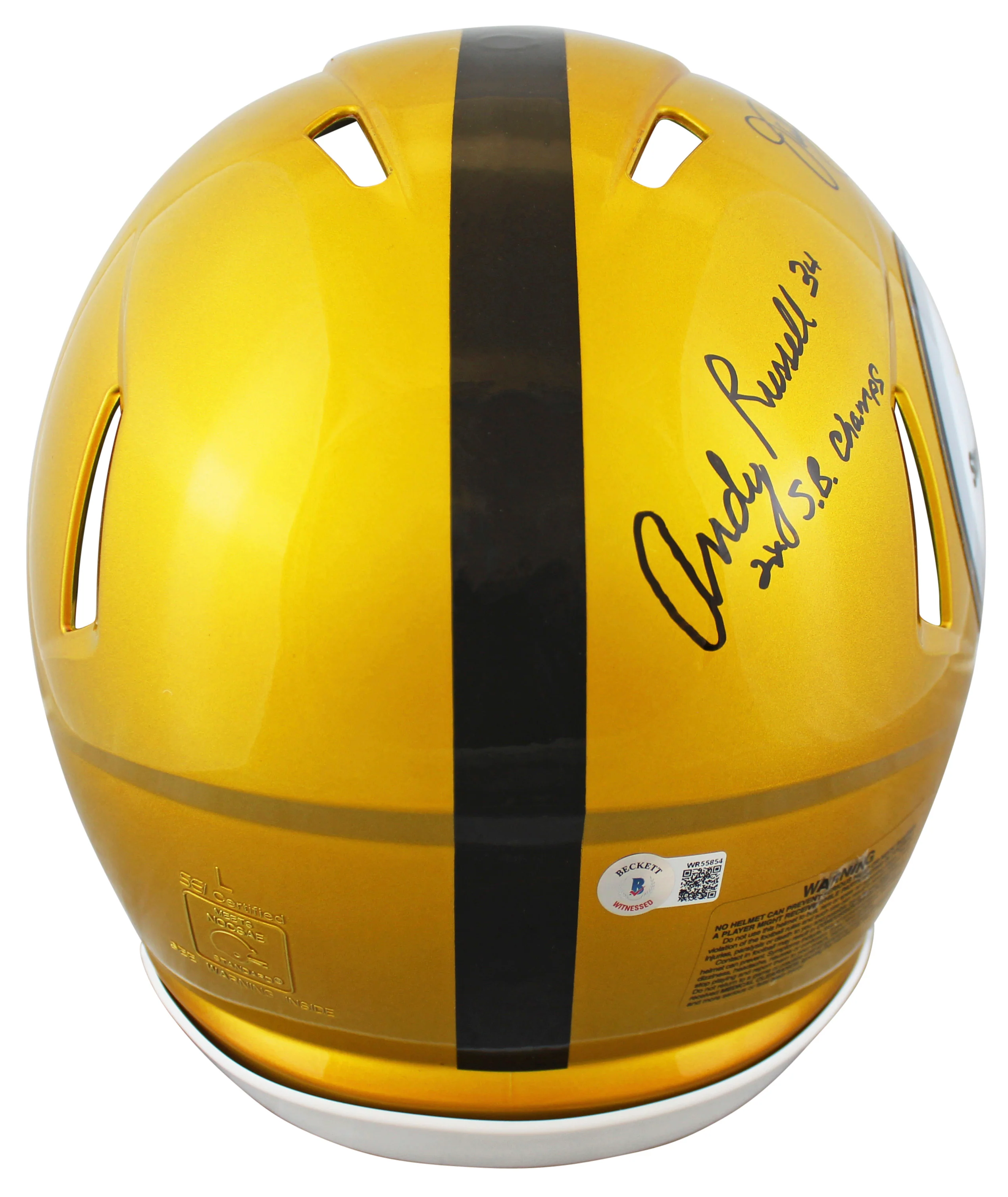 Steelers LBs (3) Signed Flash Full Size Speed Proline Helmet BAS Witnessed - Image 3