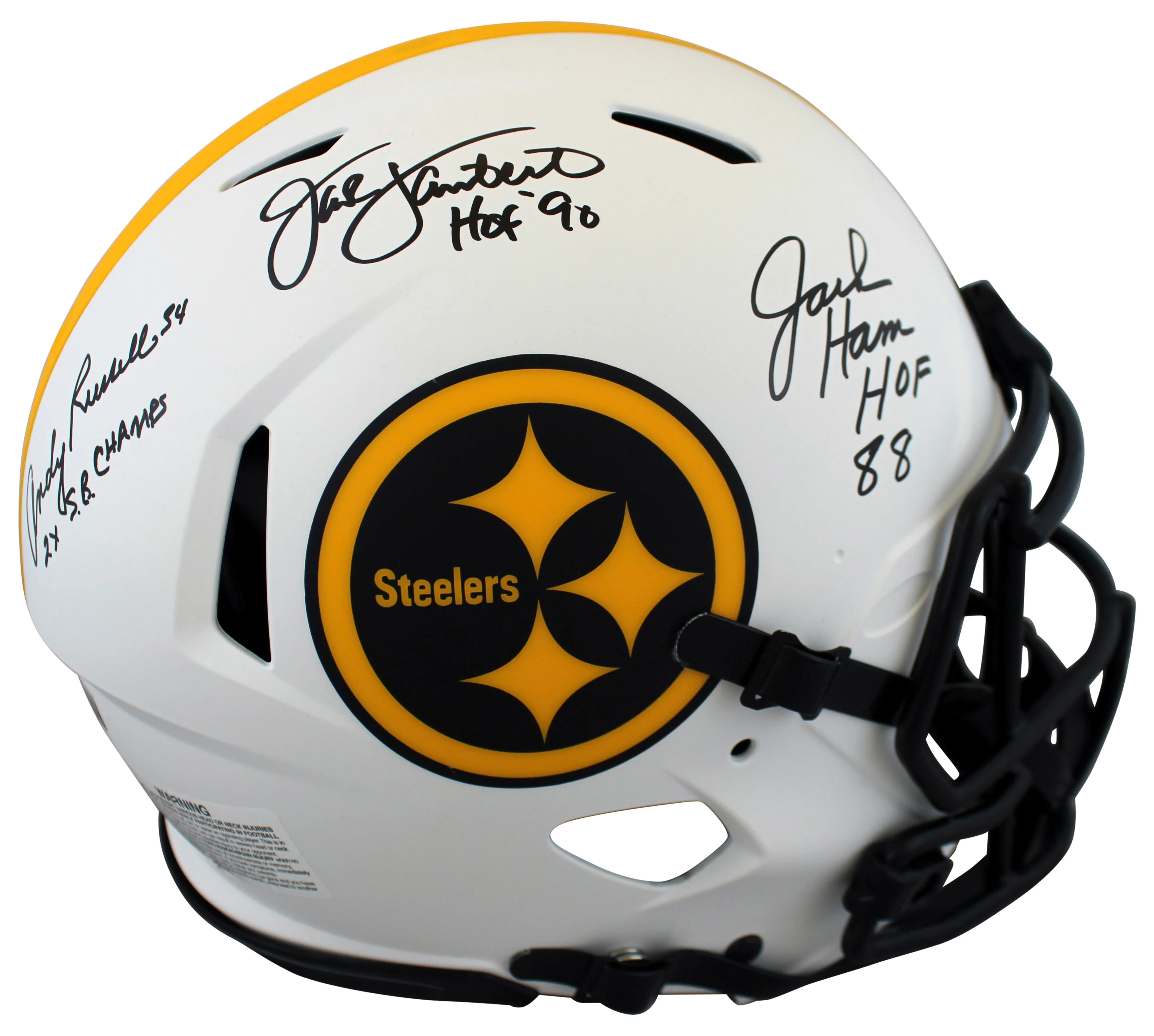Steelers LBs (3) Signed Lunar Full Size Speed Proline Helmet BAS Witnessed - Image 2