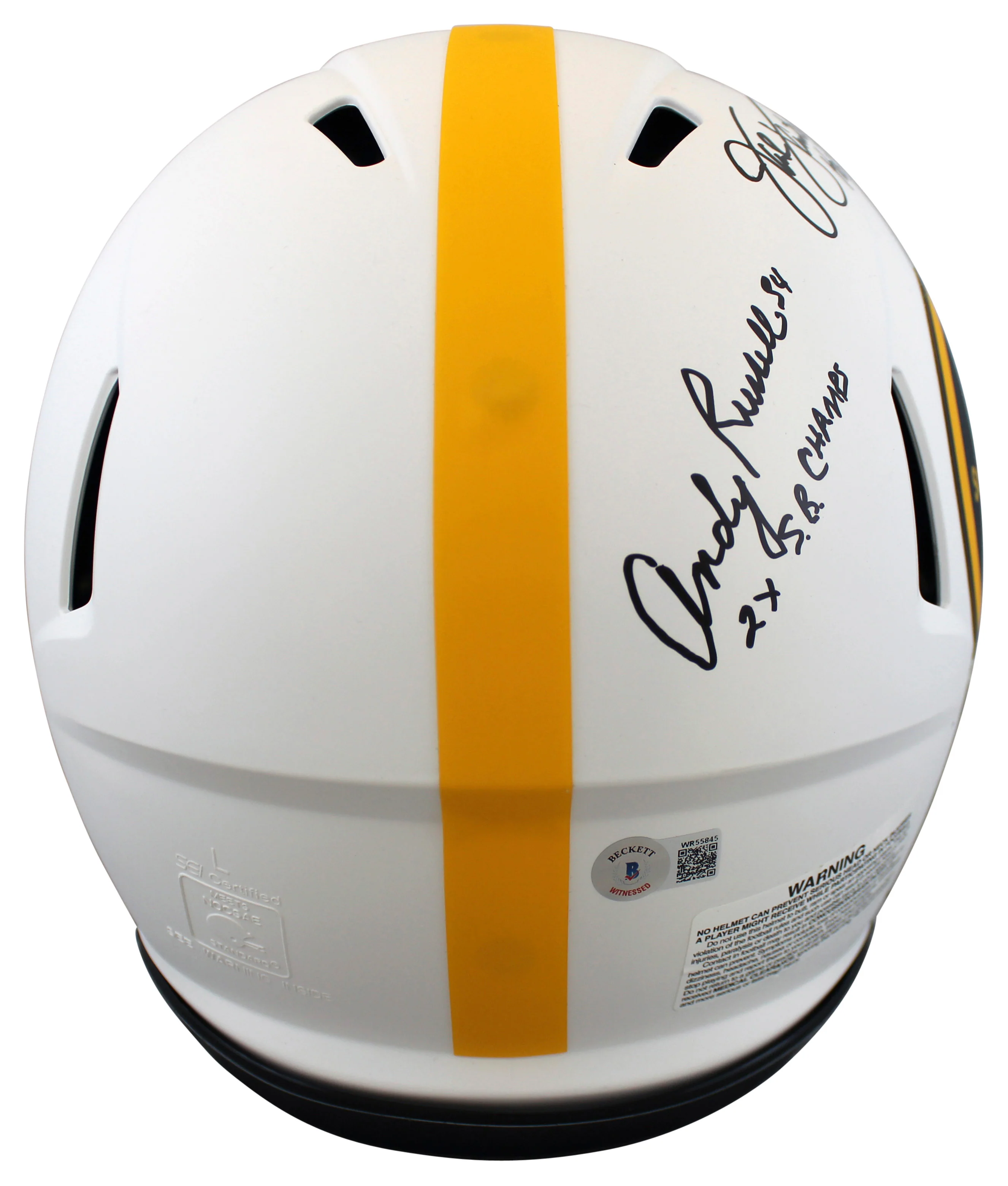 Steelers LBs (3) Signed Lunar Full Size Speed Proline Helmet BAS Witnessed - Image 3
