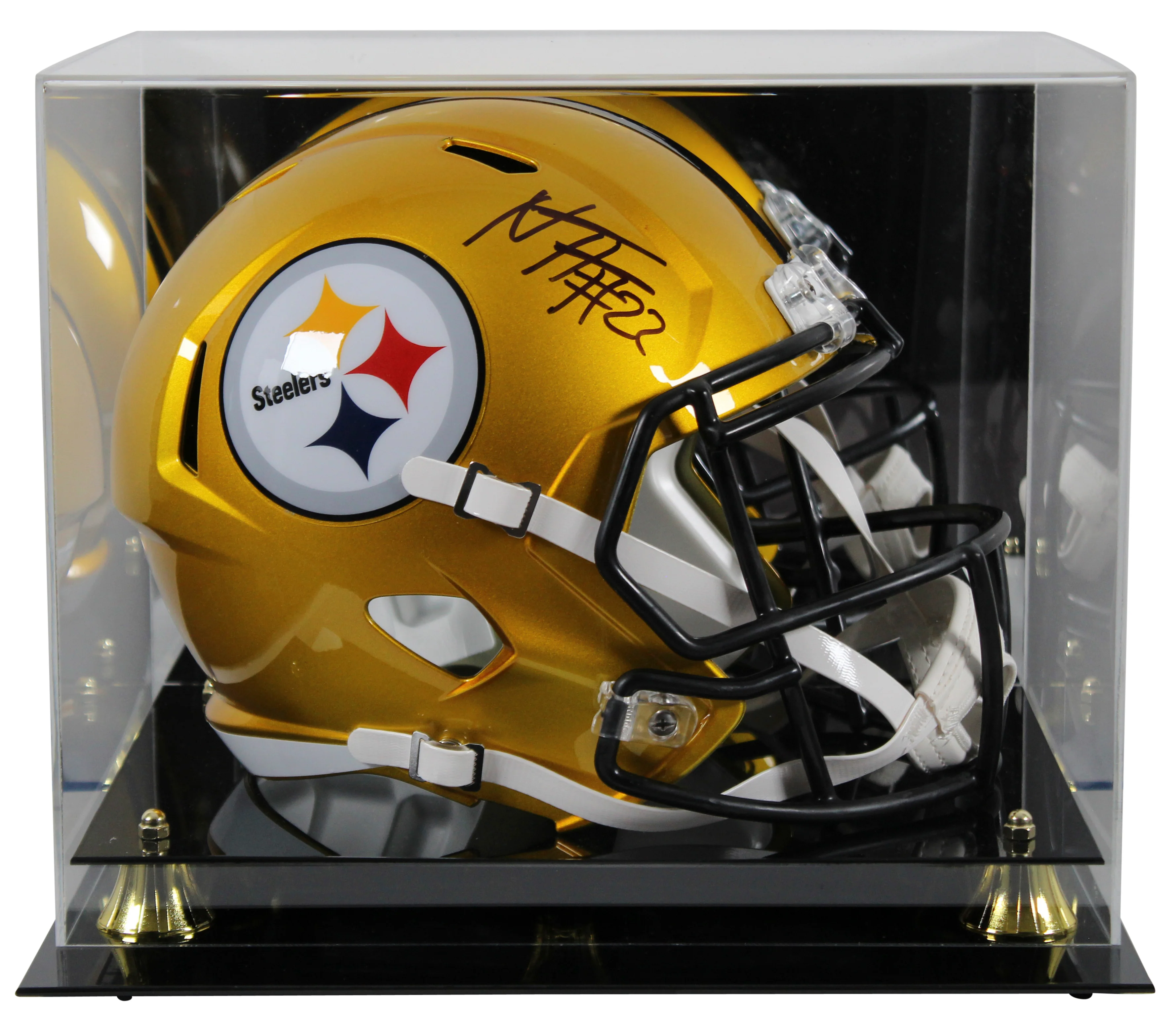 Steelers Najee Harris Signed Flash F/S Speed Rep Helmet w/ Case Fanatics COA - Image 2