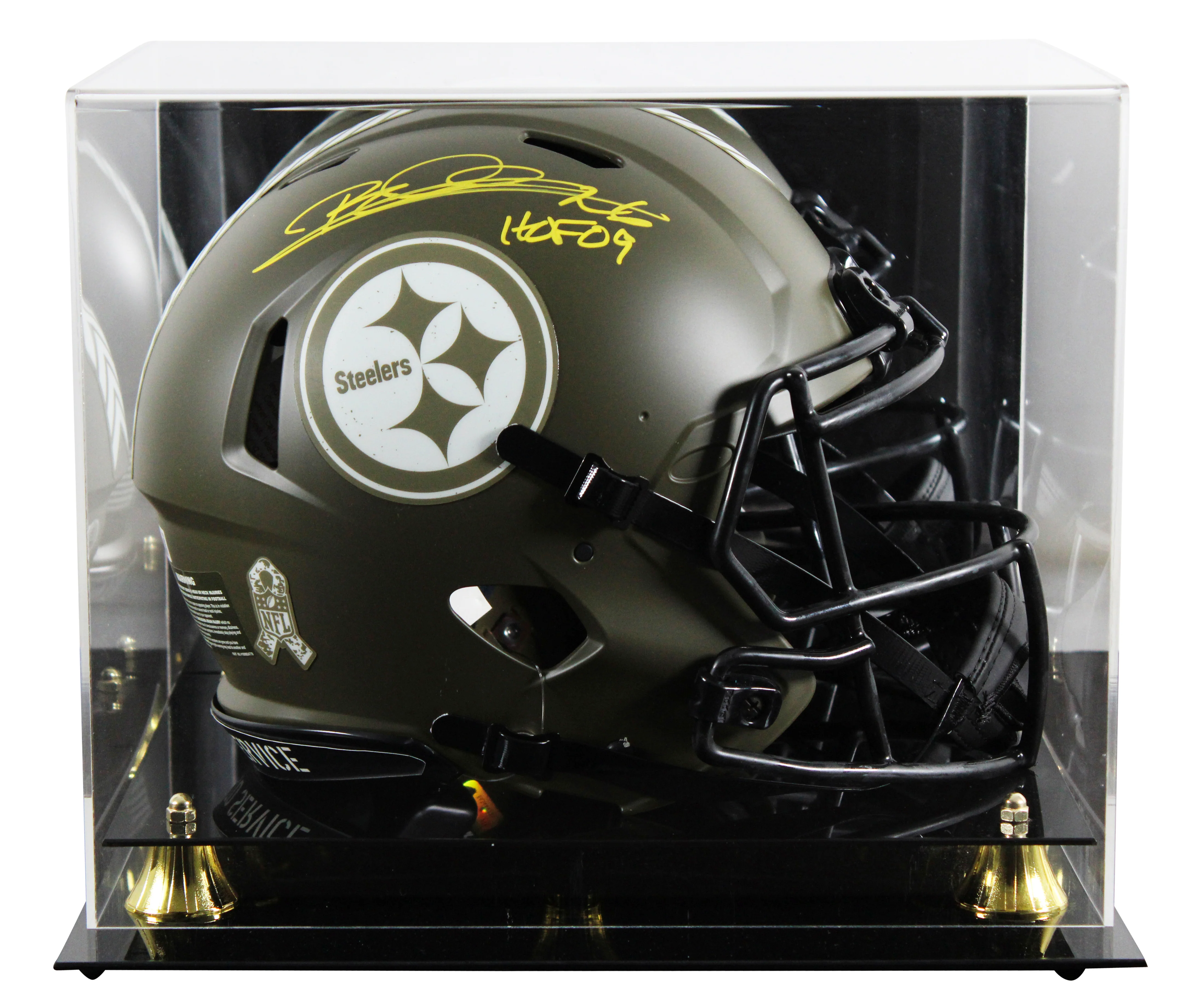Steelers Rod Woodson "HOF 2009" Signed STS F/S Speed Proline Helmet W/ Case BAS - Image 2