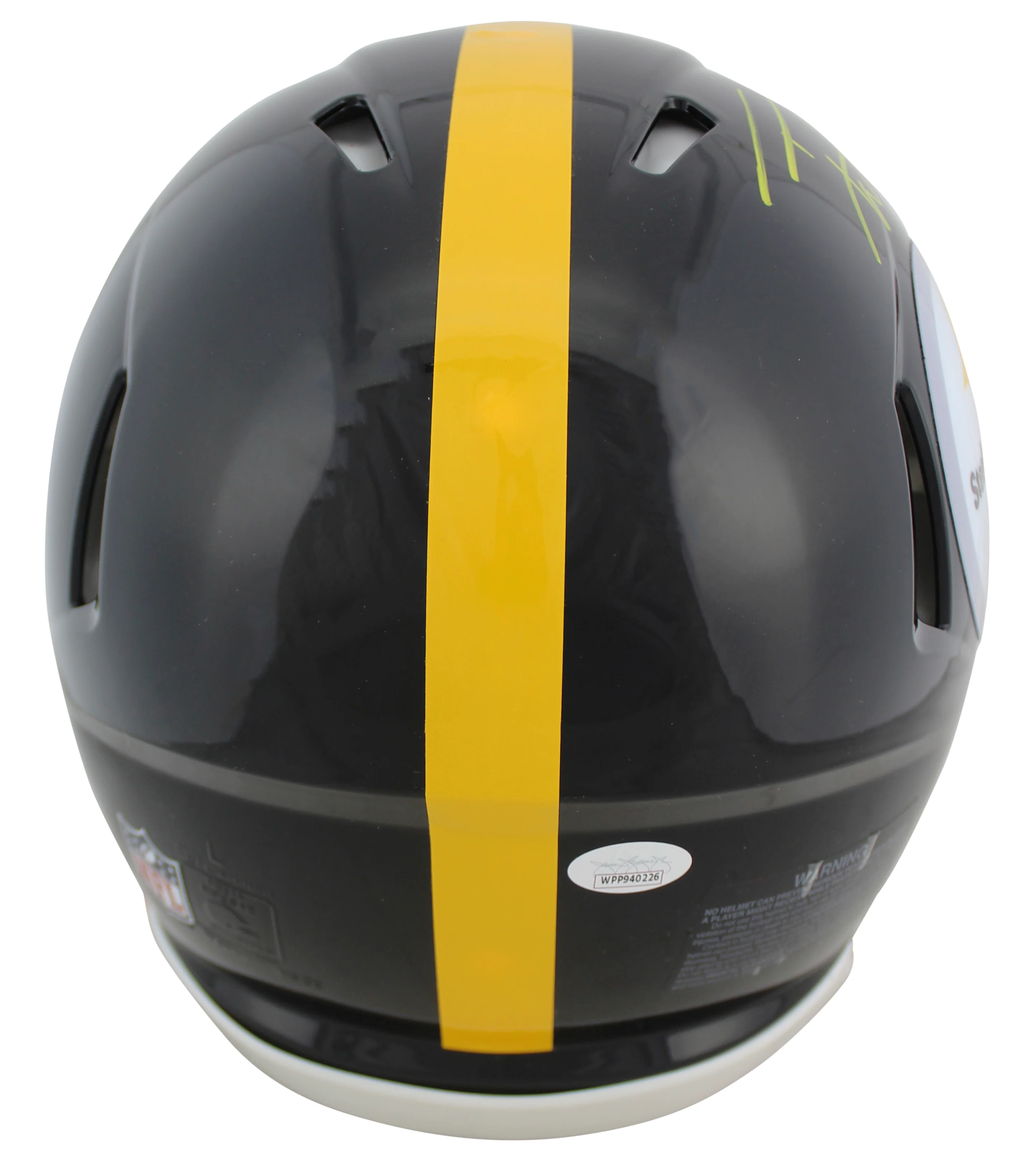 Steelers T.J. Watt "Mega Watt" Signed Proline Full Size Speed Helmet JSA Witness - Image 3