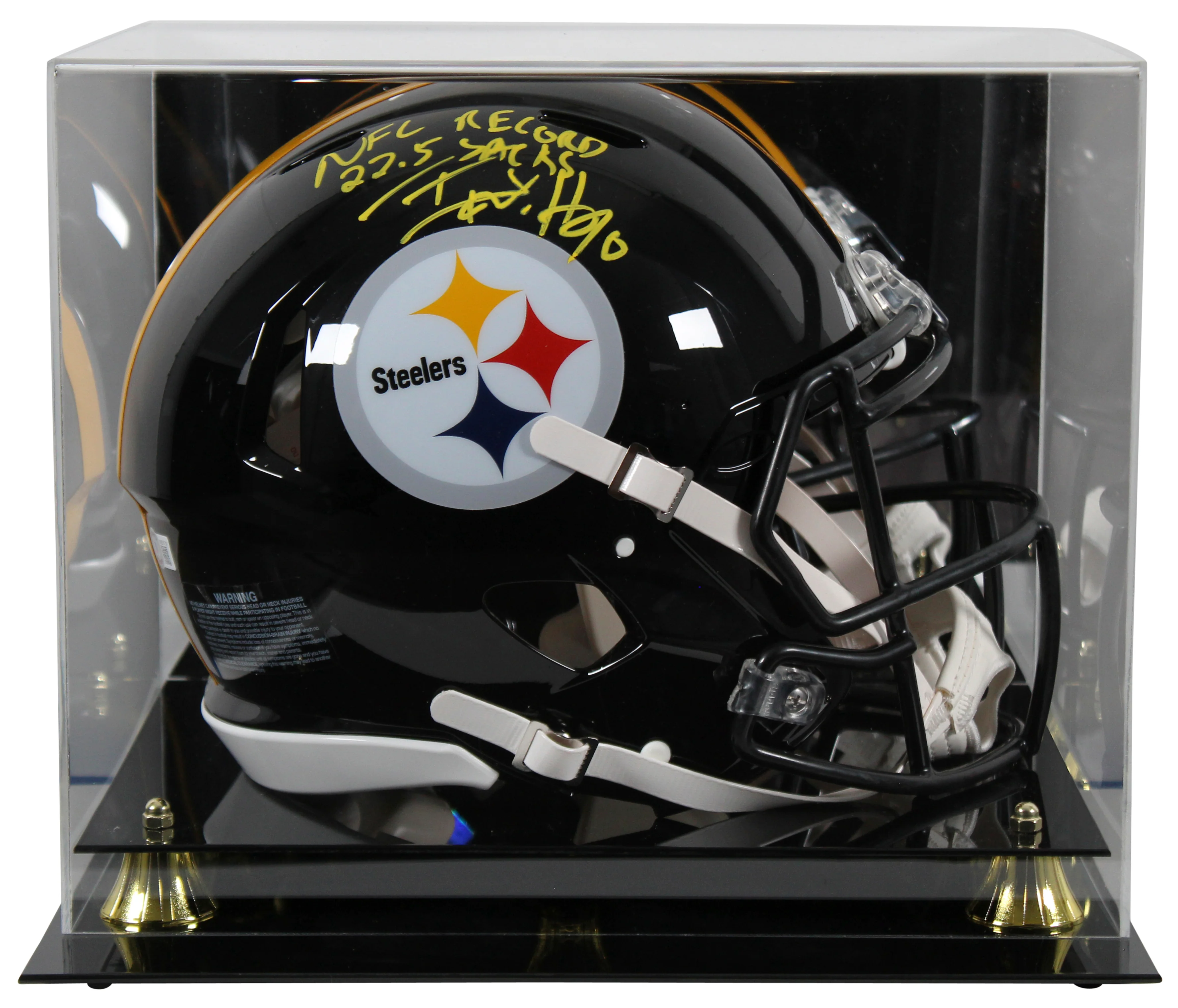 Steelers T.J. Watt NFL Record 22.5 Sacks F/S Speed Proline Helmet w/ Case BAS W - Image 2