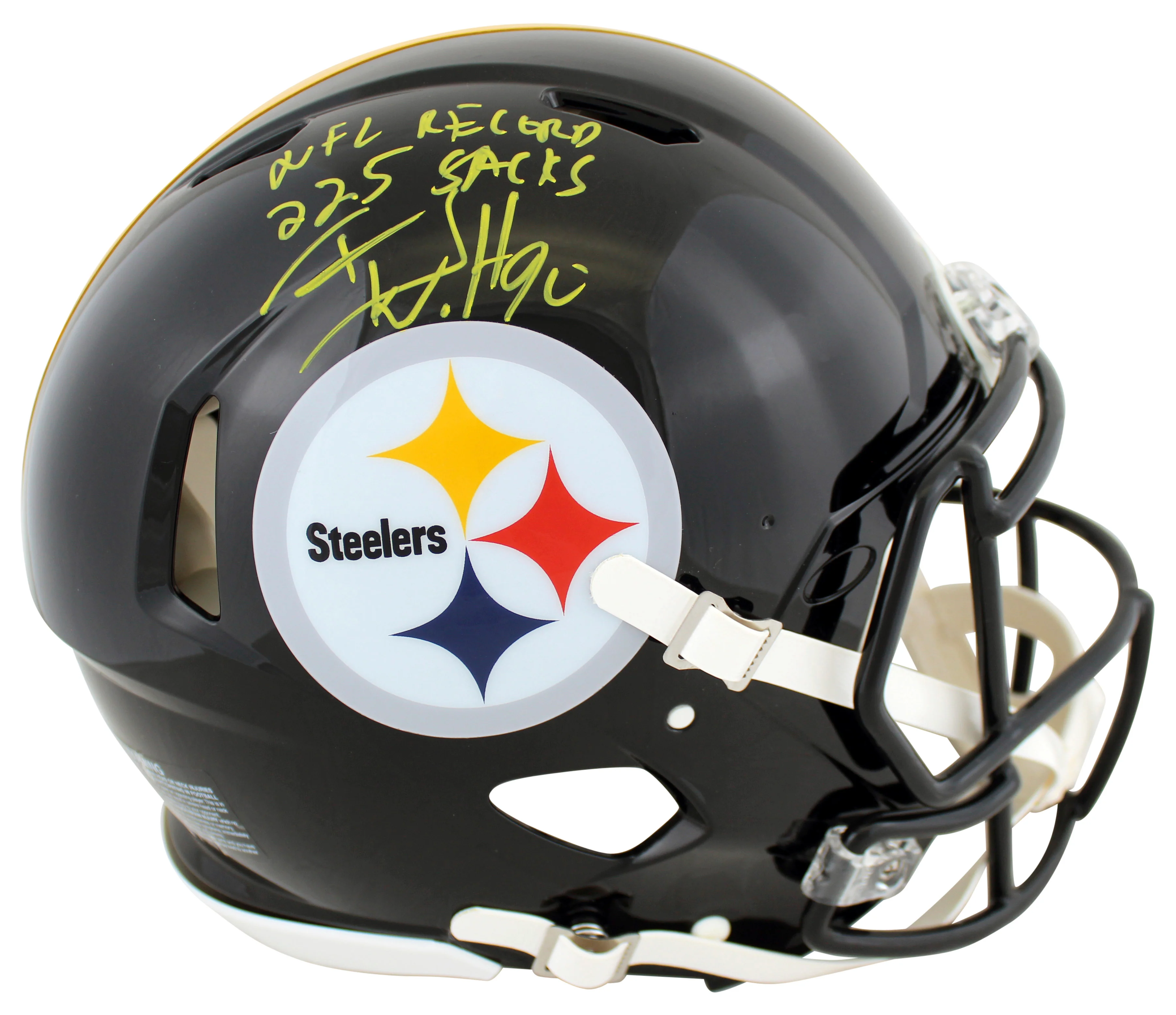 Steelers T.J. Watt NFL Record 22.5 Sacks F/S Speed Proline Helmet w/ Case BAS W - Image 3