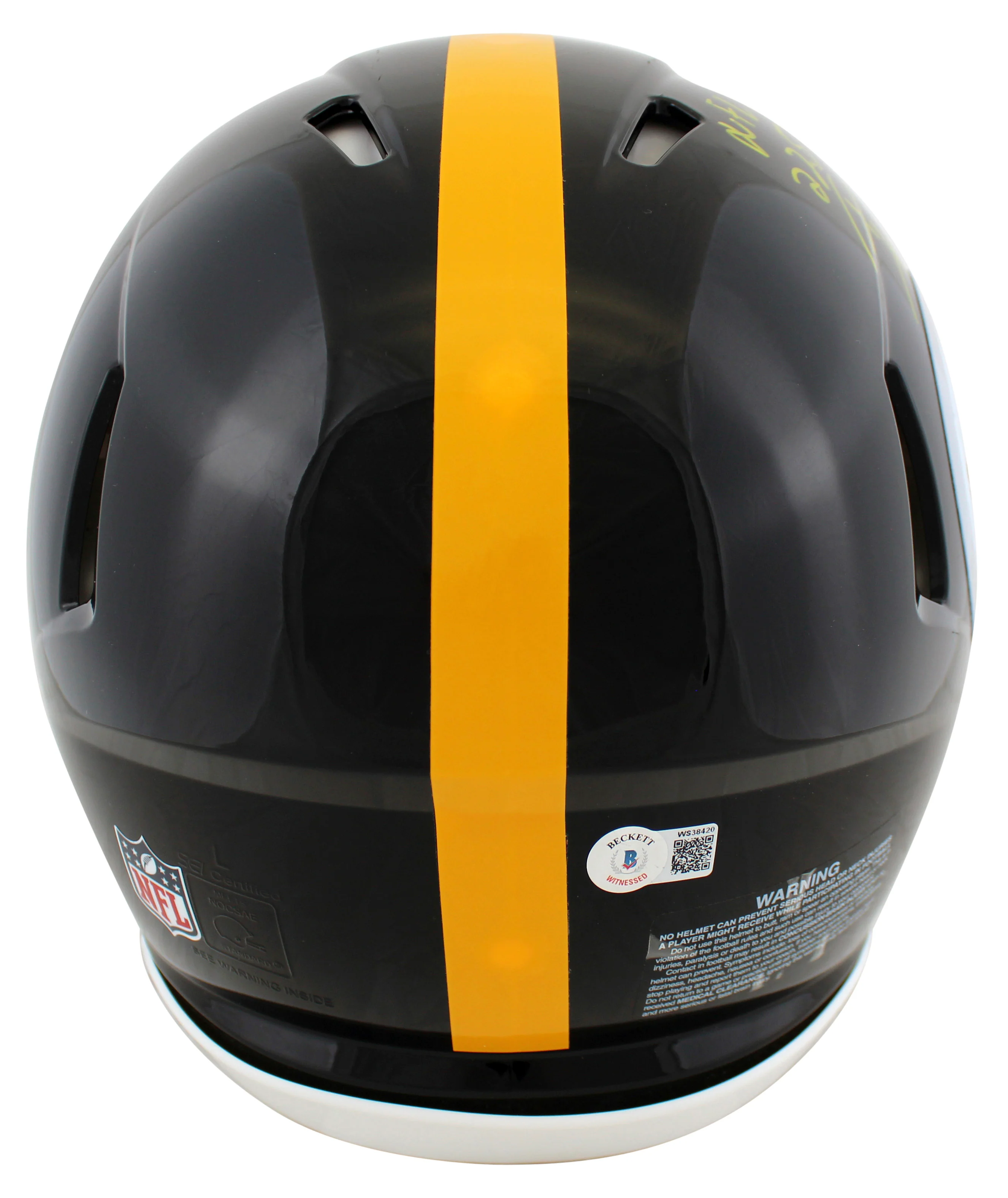 Steelers T.J. Watt NFL Record 22.5 Sacks Signed F/S Speed Proline Helmet BAS Wit - Image 3