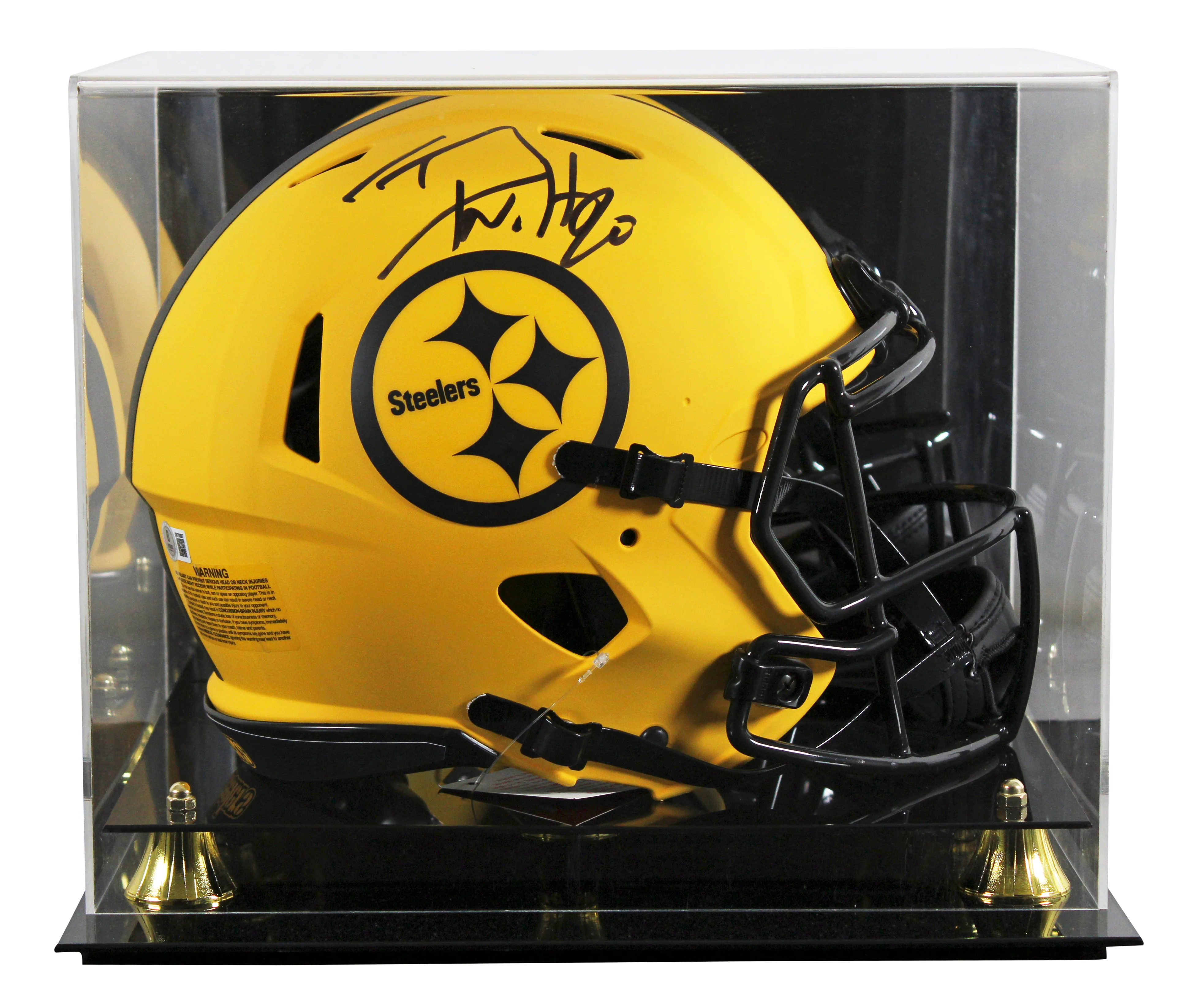 Steelers T.J. Watt Signed Rave Full Size Speed Proline Helmet W/ Case BAS Wit - Image 2