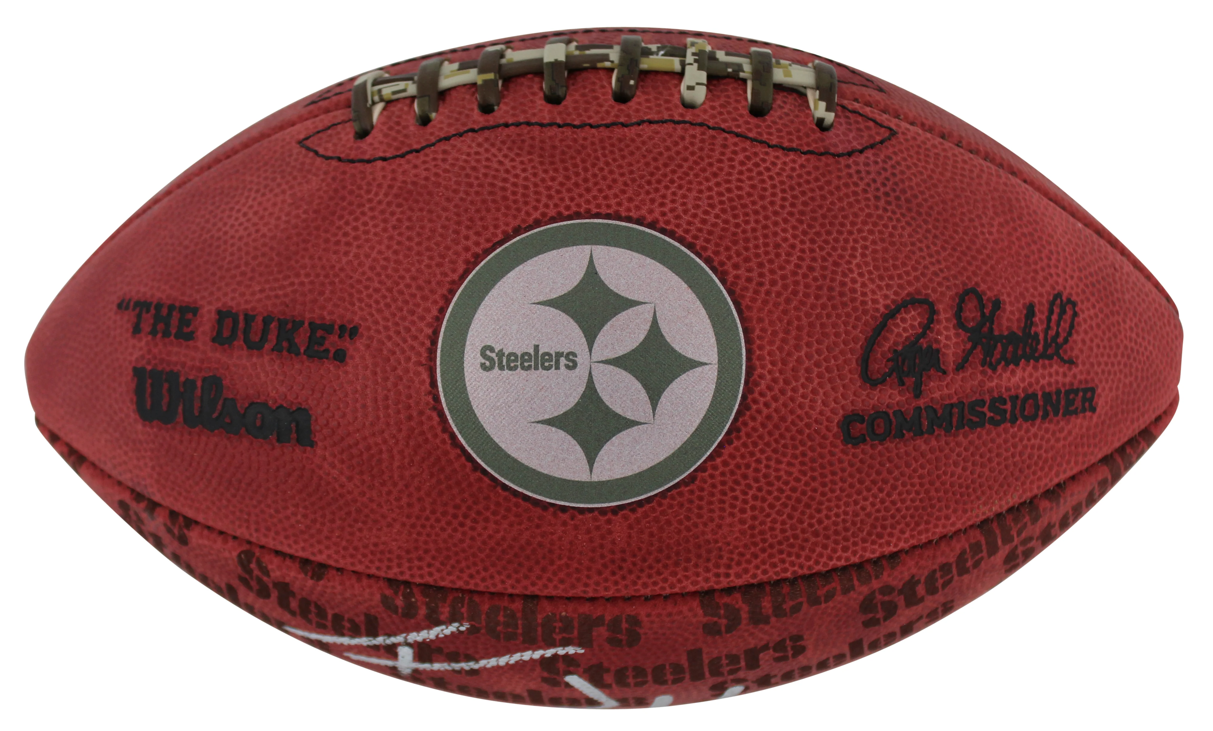 Steelers T.J. Watt Signed "The Duke" Team Showcase Nfl Football BAS Witnessed - Image 2