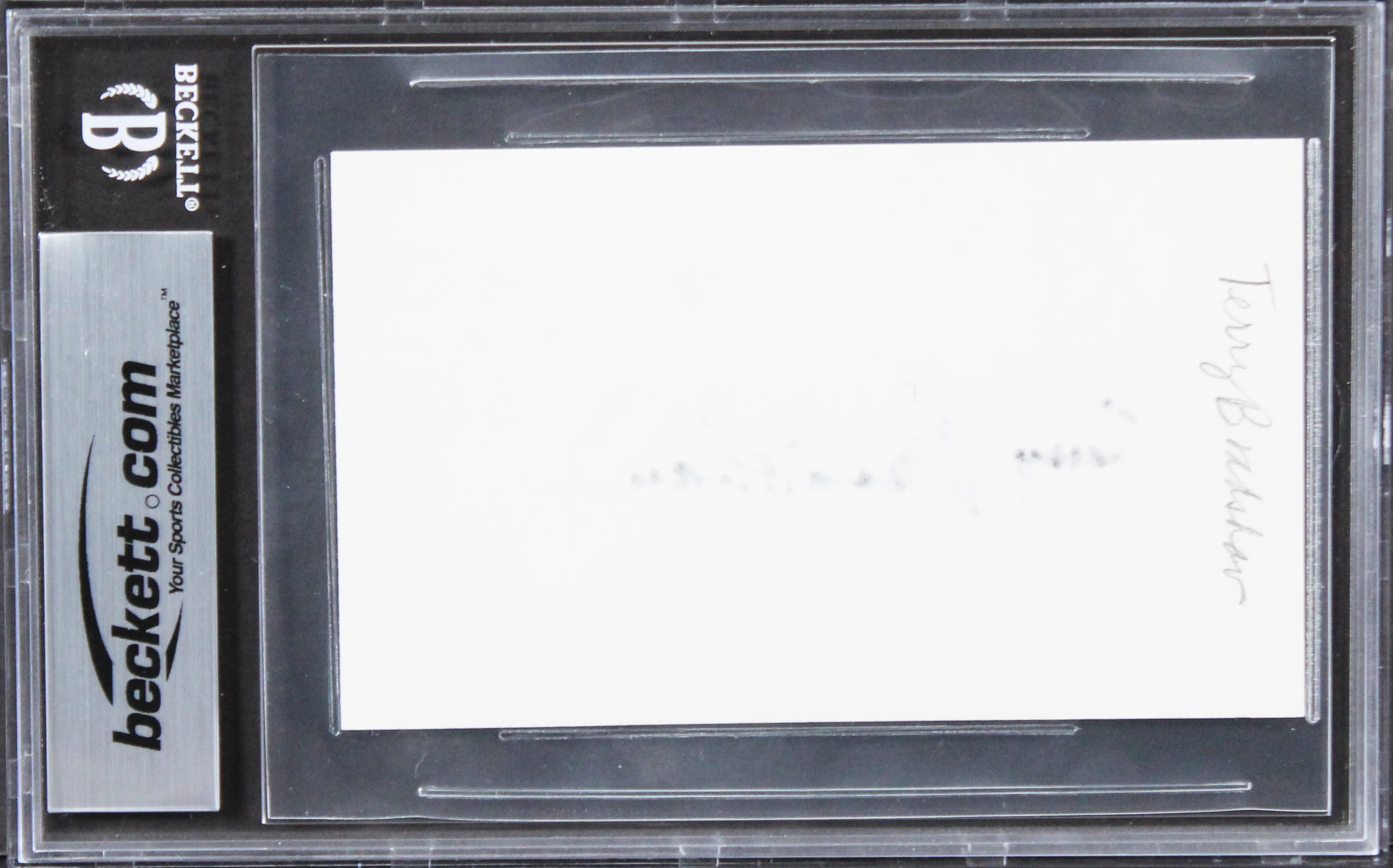 Steelers Terry Bradshaw Authentic Signed 3x5 Index Card Auto 10! BAS Slabbed - Image 3
