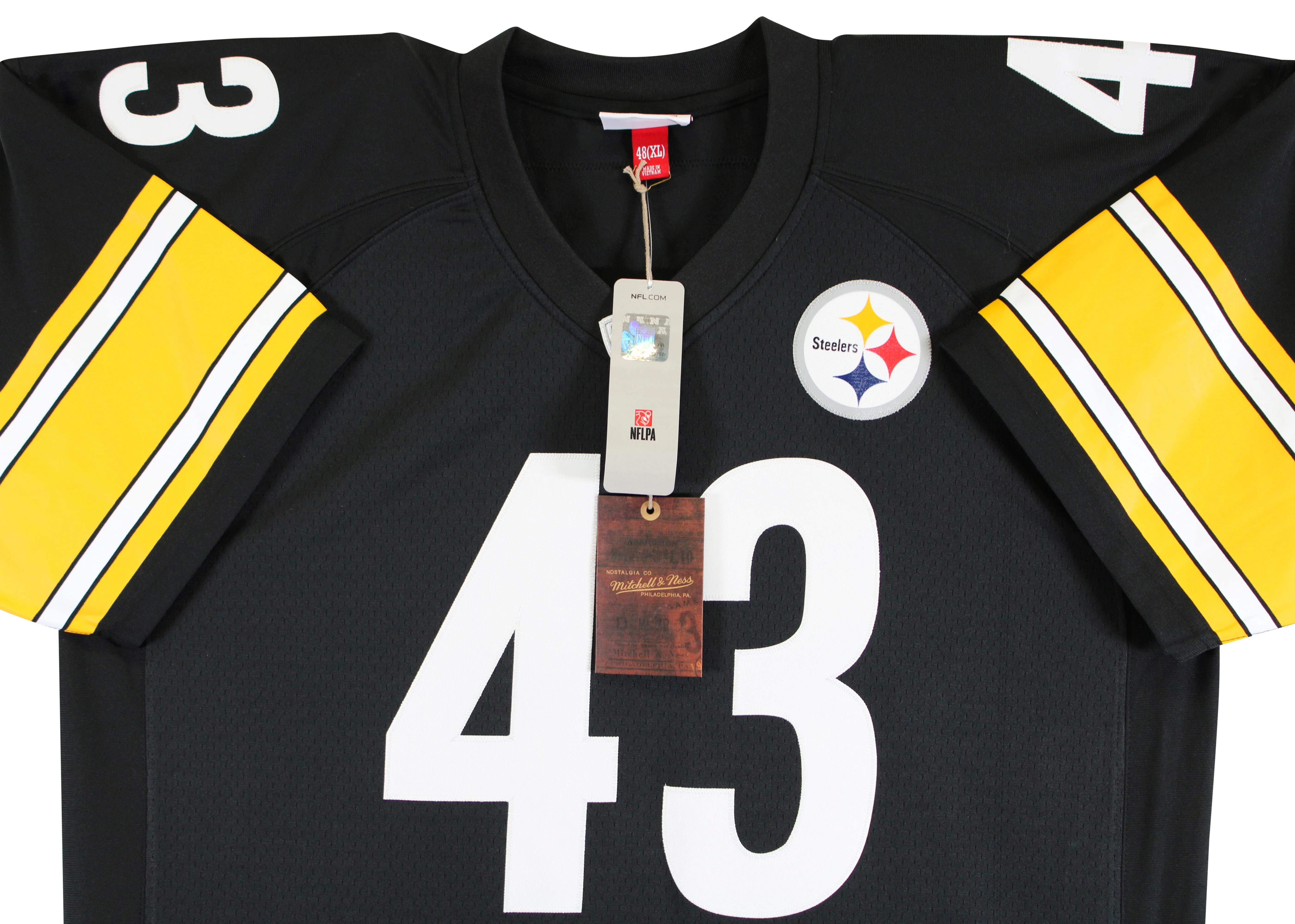 Steelers Troy Polamalu Authentic Signed Black Mitchell & Ness Jersey BAS Witness - Image 5