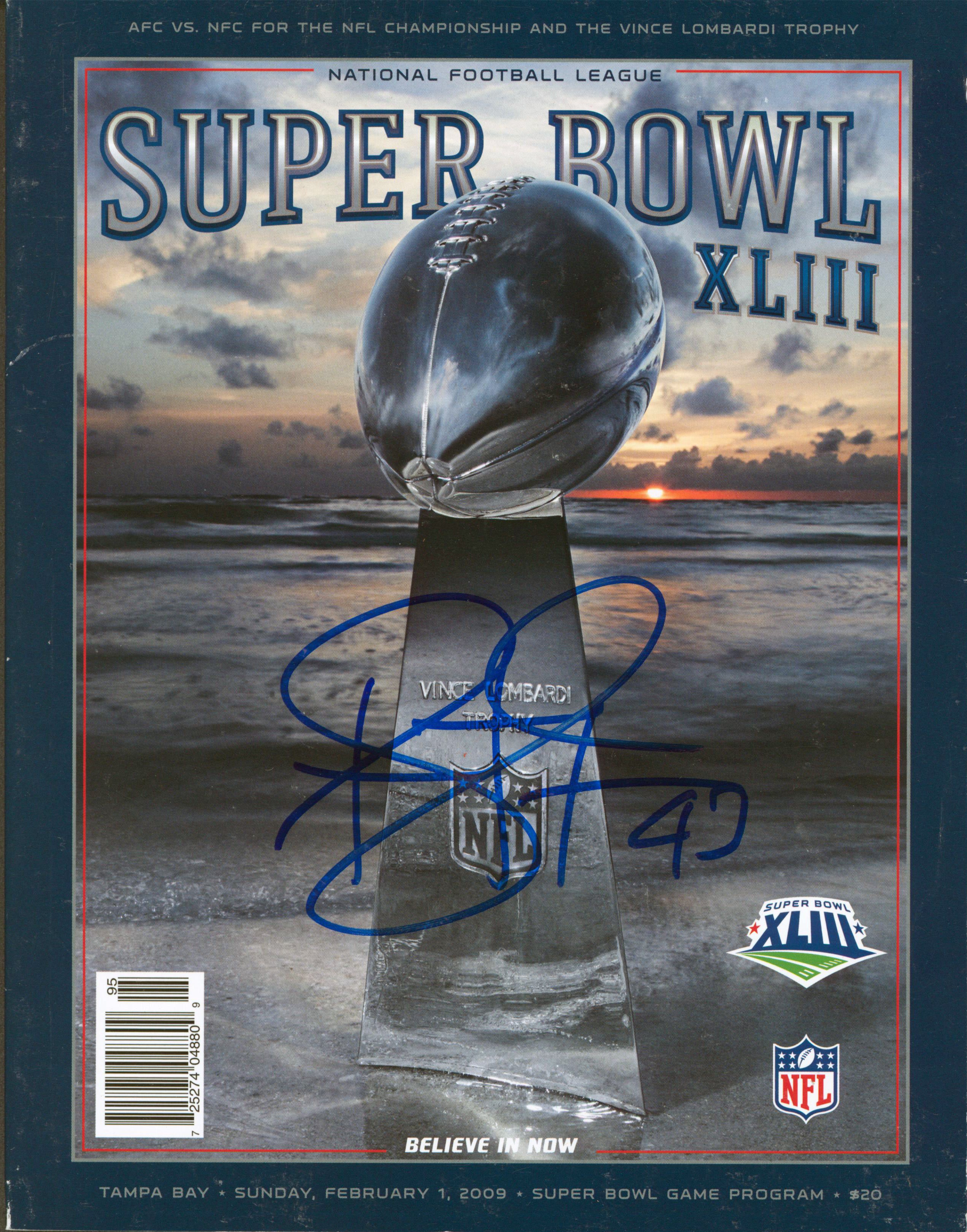 Steelers Troy Polamalu Authentic Signed SB XLIII Program BAS Witnessed #WM66655 - Image 2