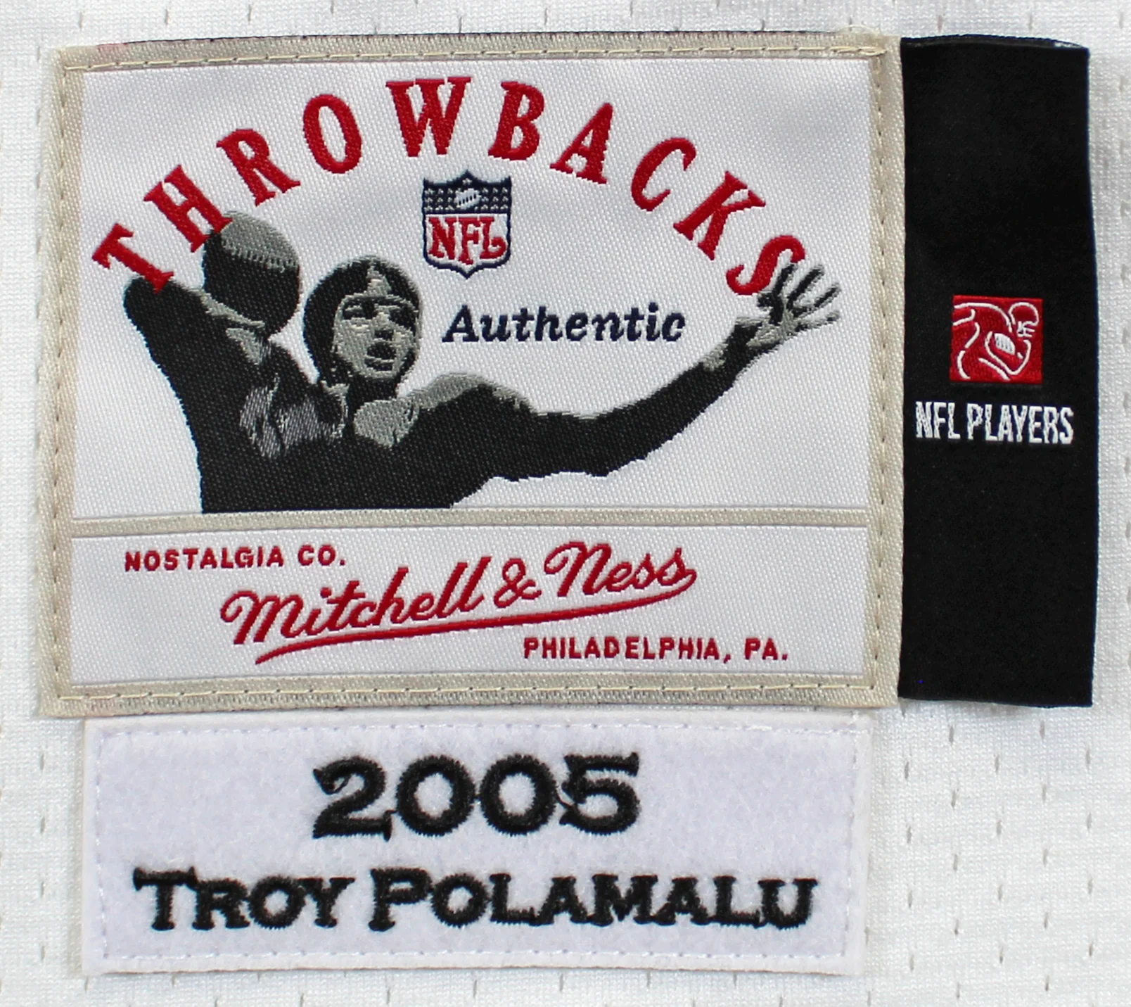 Steelers Troy Polamalu Authentic Signed White Mitchell & Ness Jersey BAS Witness - Image 5