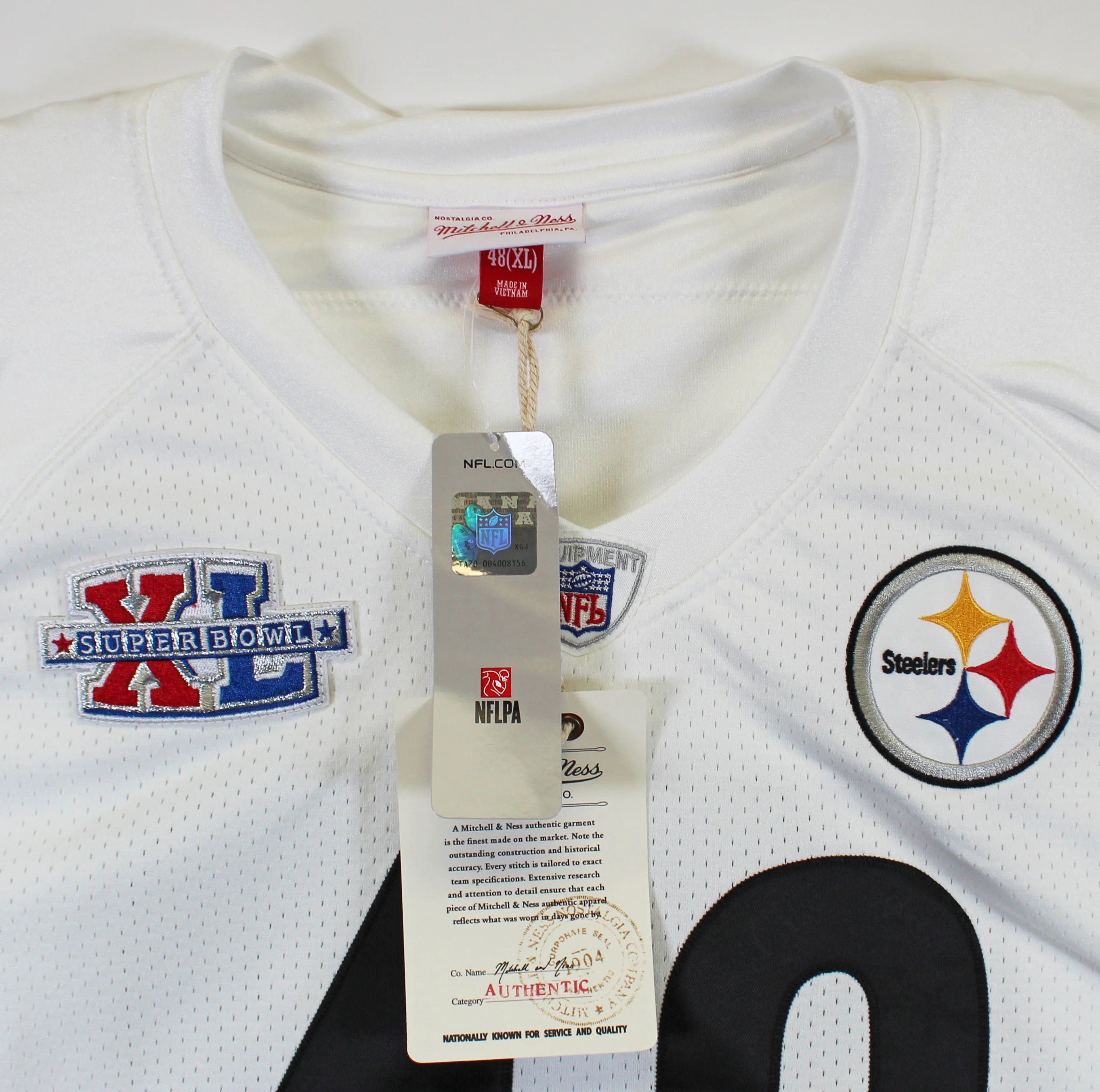 Steelers Troy Polamalu Authentic Signed White Mitchell & Ness Jersey BAS Witness - Image 6