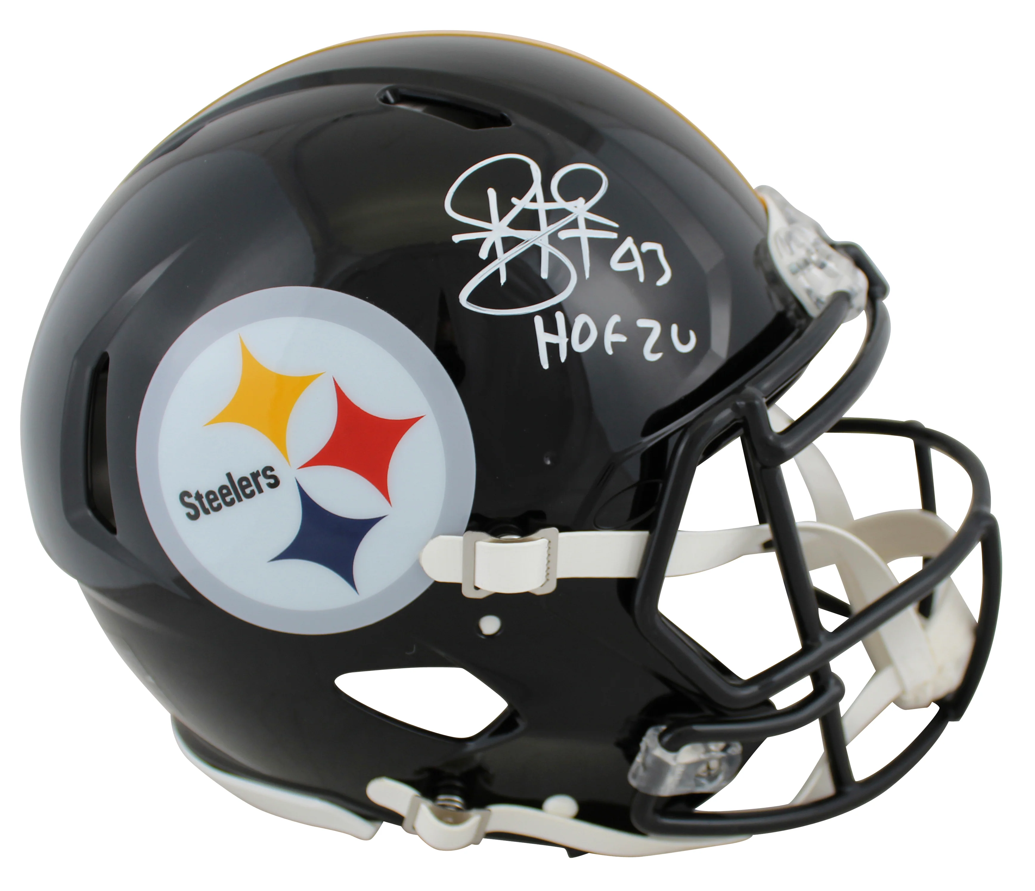 Steelers Troy Polamalu "HOF 20" Signed F/S Speed Proline Helmet w/ Case BAS Wit - Image 3