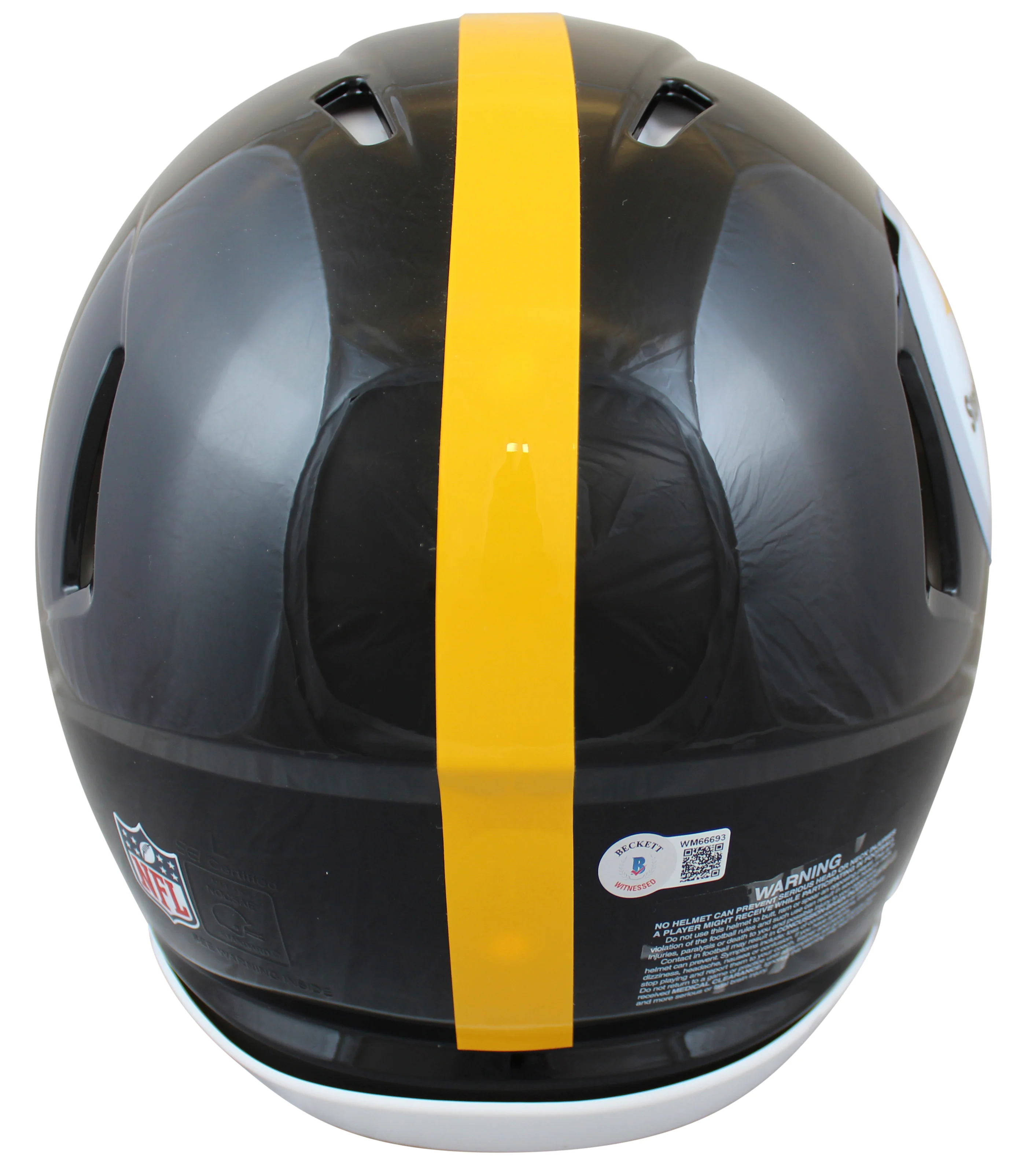 Steelers Troy Polamalu HOF 20 Signed F/S Speed Proline Helmet w/ Yellow Sig BAS - Image 3