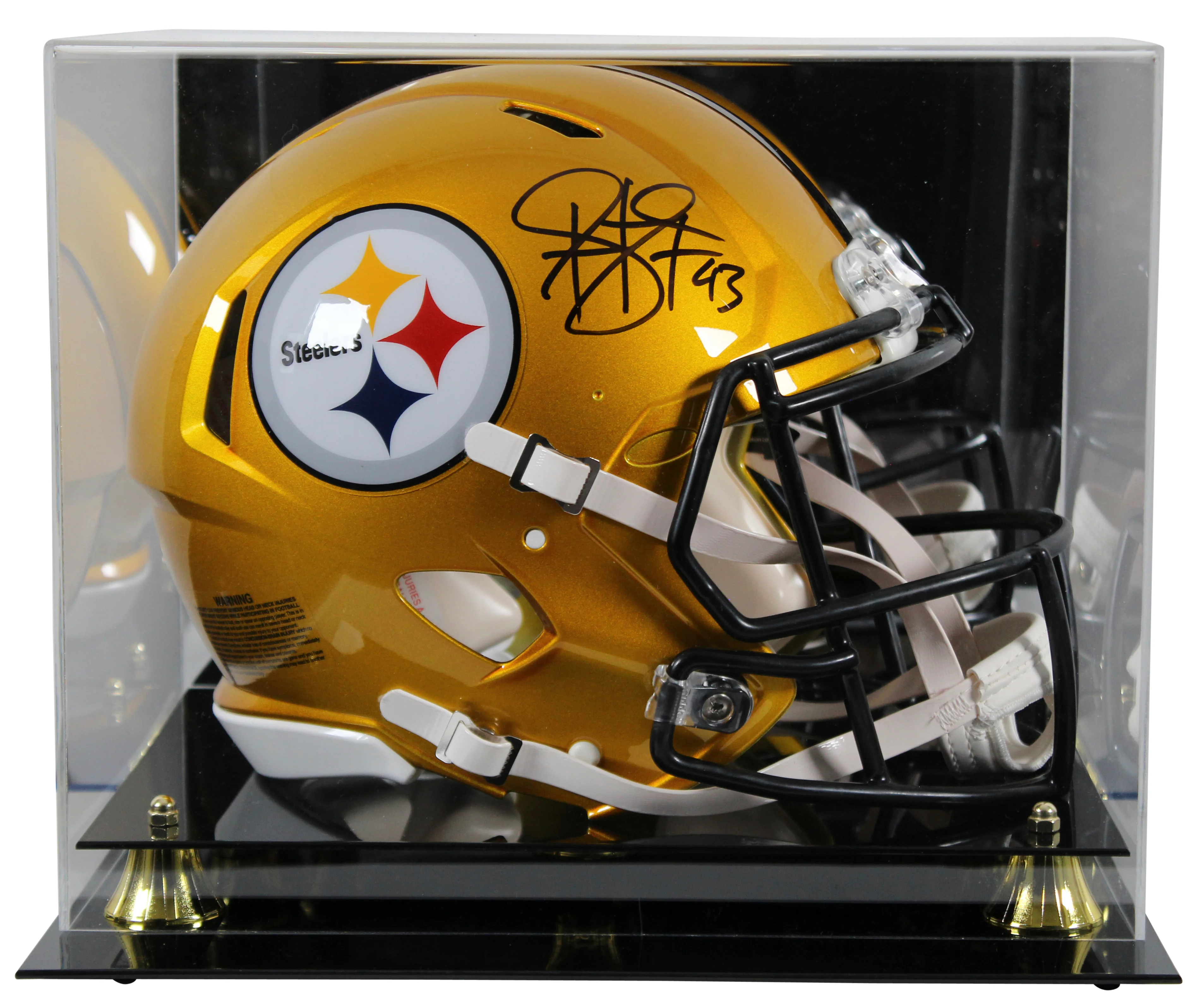 Steelers Troy Polamalu Signed Flash F/S Speed Proline Helmet w/ Case BAS Wit - Image 2