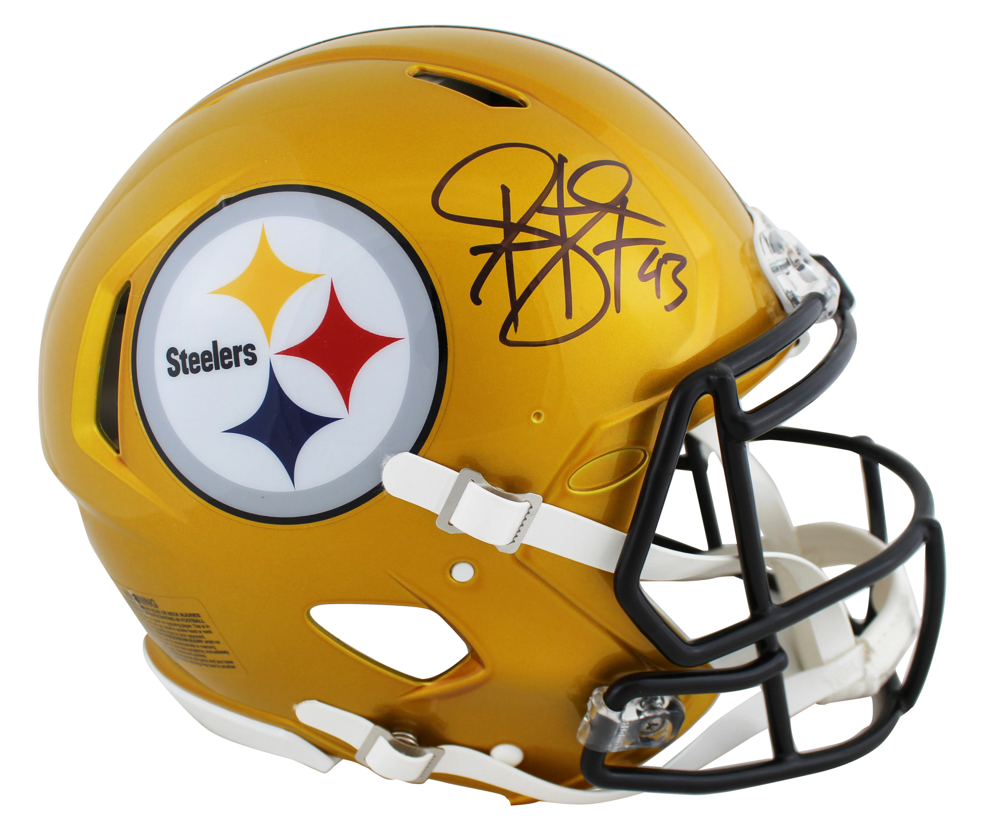 Steelers Troy Polamalu Signed Flash F/S Speed Proline Helmet w/ Case BAS Wit - Image 3