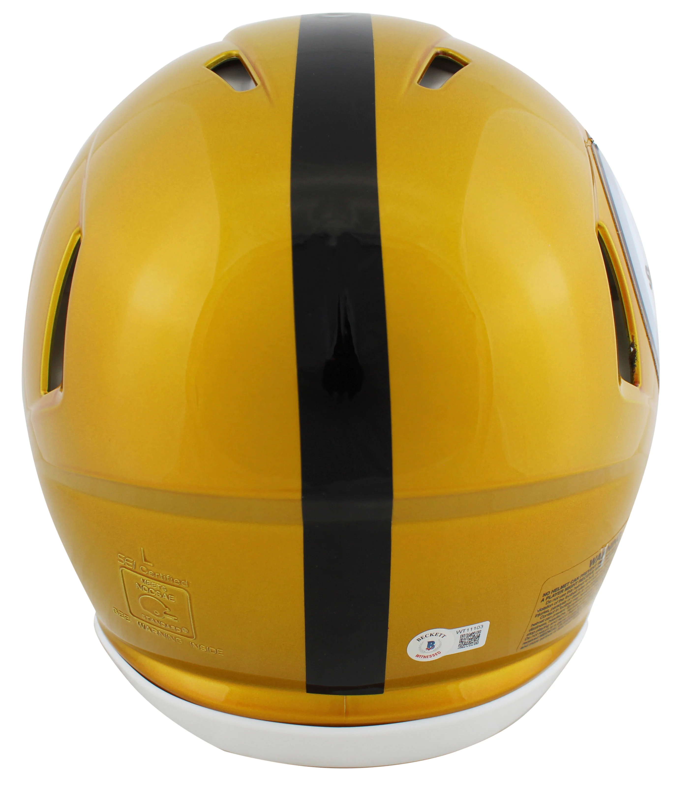 Steelers Troy Polamalu Signed Flash Full Size Speed Proline Helmet BAS Witnessed - Image 3