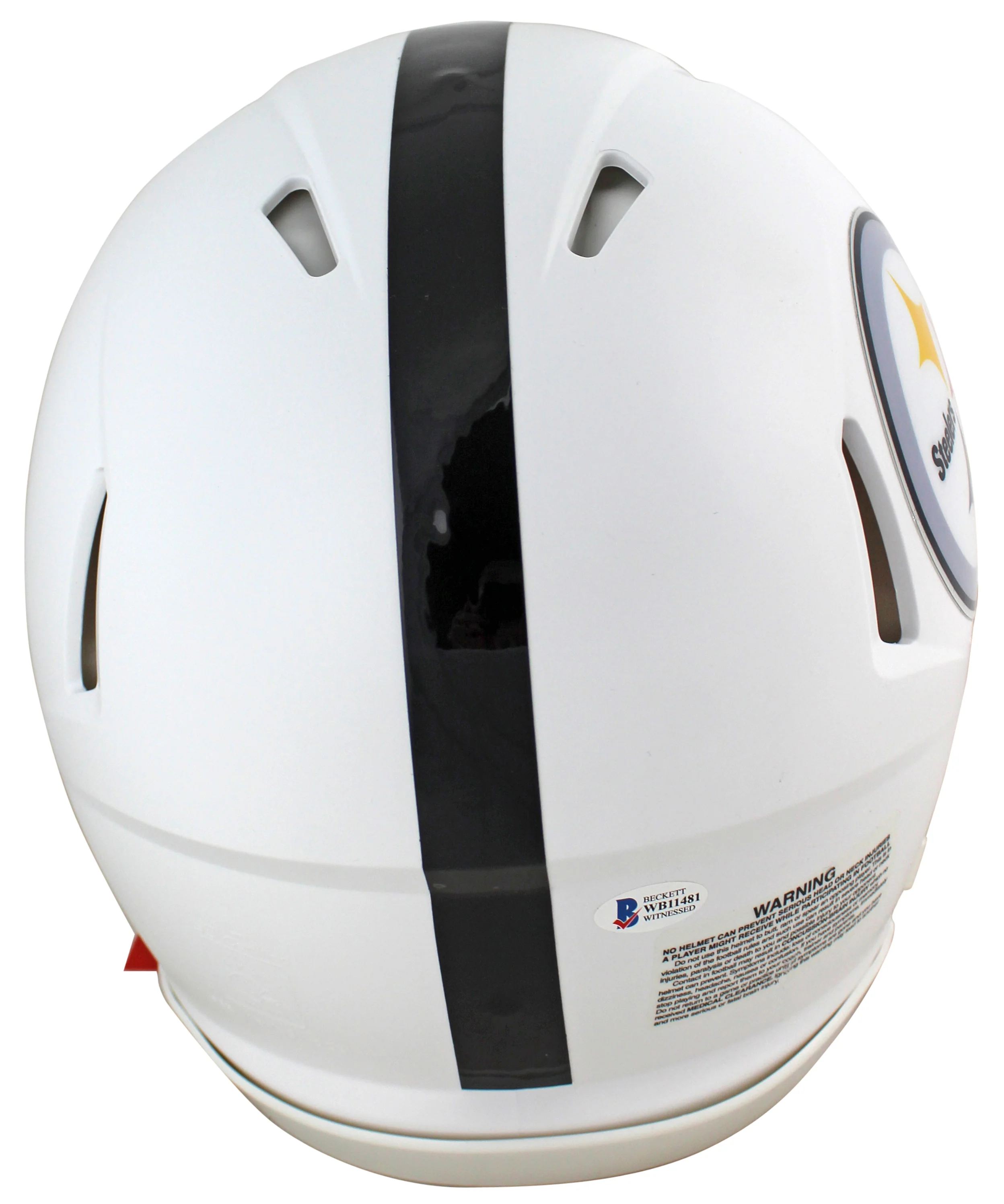 Steelers Troy Polamalu Signed Flat White Proline F/S Speed Helmet BAS Witnessed - Image 3