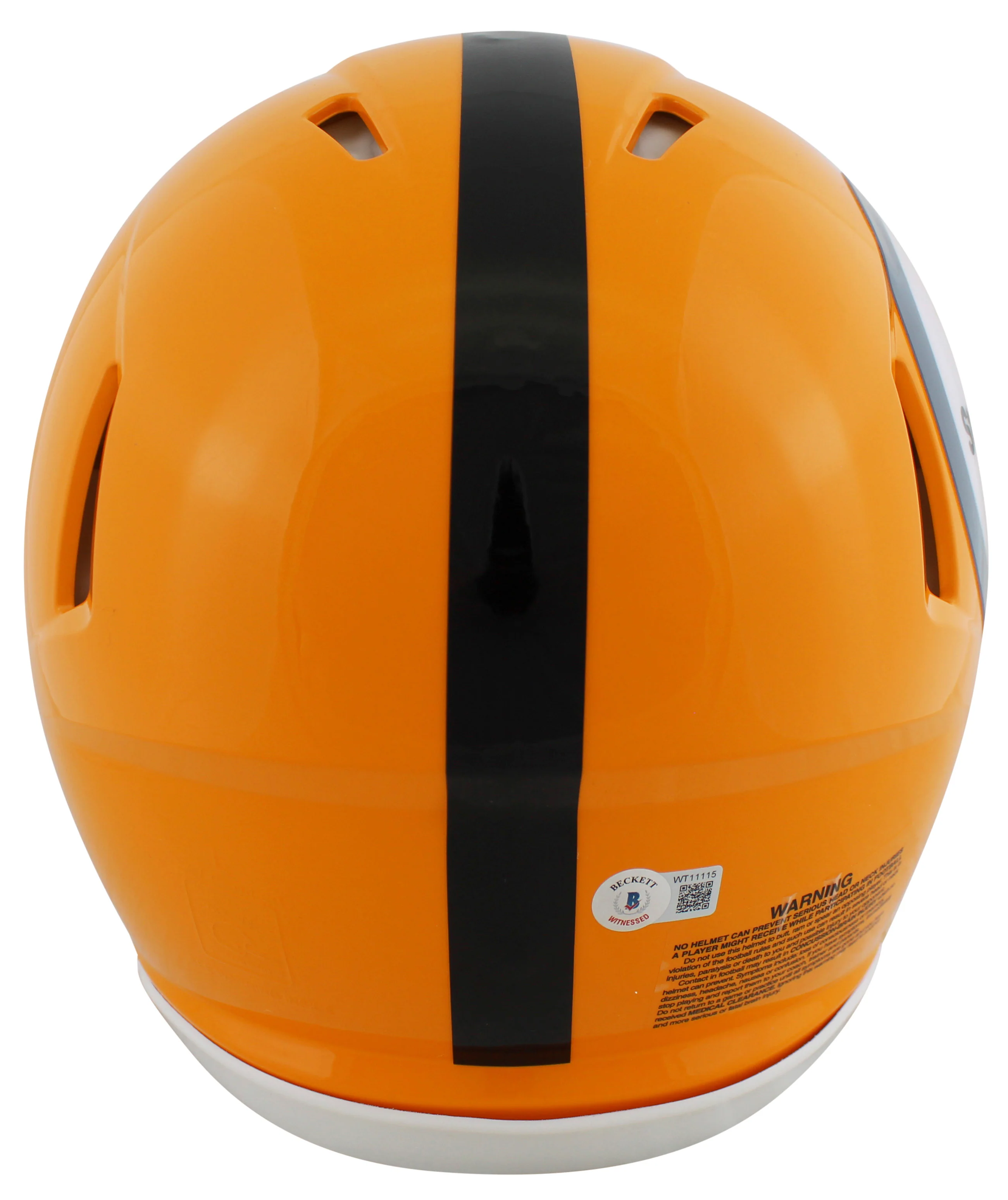 Steelers Troy Polamalu Signed Yellow Full Size Speed Proline Helmet BAS Witness - Image 3