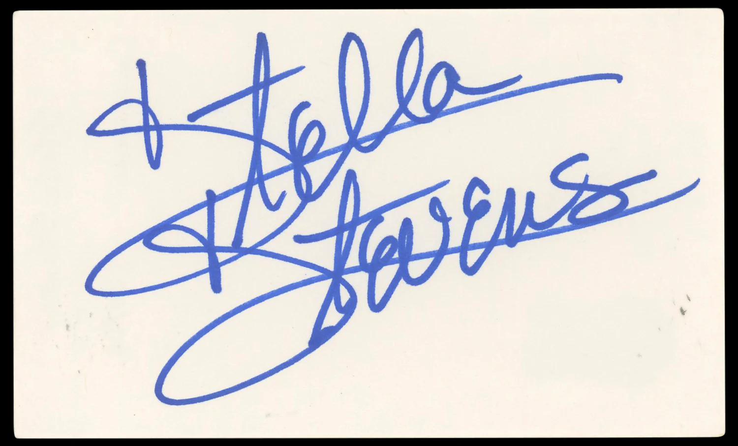 Stella Stevens Girls! Girls! Girls! Authentic Signed 3x5 Index Card BAS #BN33253