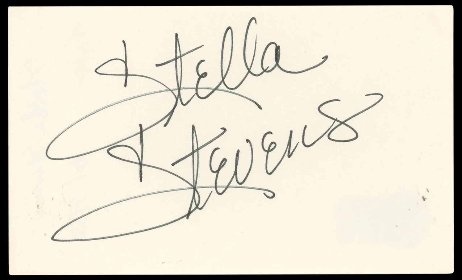 Stella Stevens Girls! Girls! Girls! Authentic Signed 3x5 Index Card BAS #BN33254