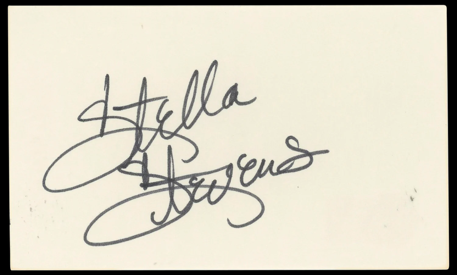 Stella Stevens Girls! Girls! Girls! Authentic Signed 3x5 Index Card BAS #BN33256