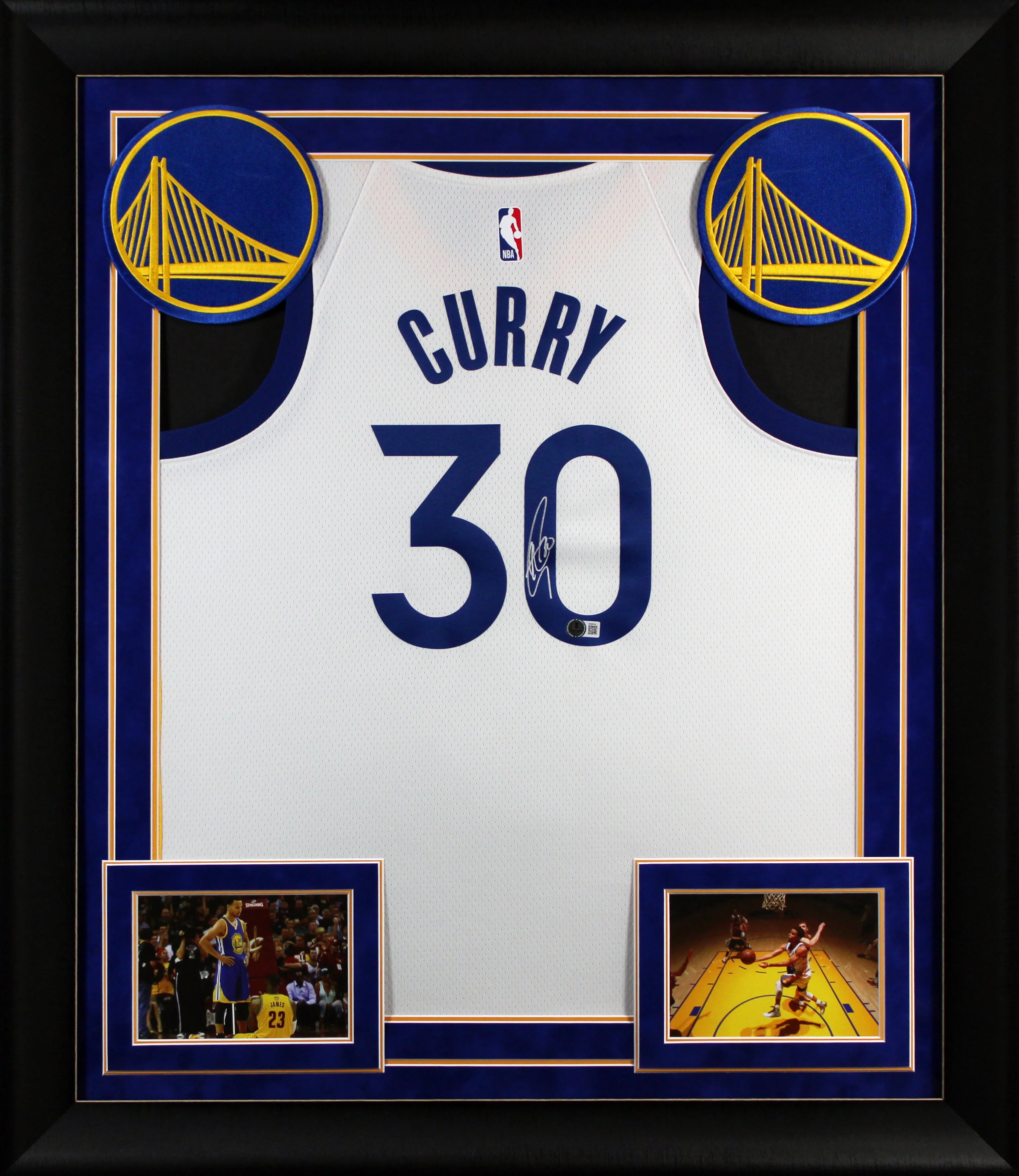 Stephen Curry Signed White Nike Association Edition Swingman Framed Jersey BAS - Image 2