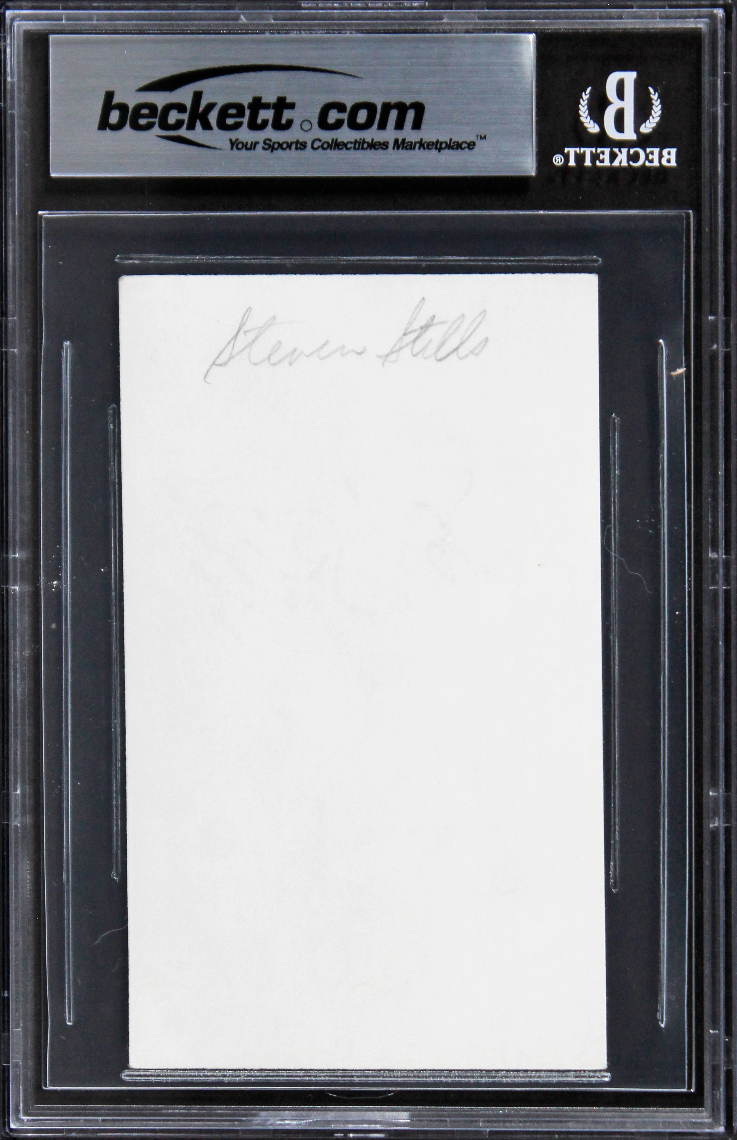 Stephen Stills Buffalo Springfield Authentic Signed 3x5 Index Card BAS Slabbed 1 - Image 3