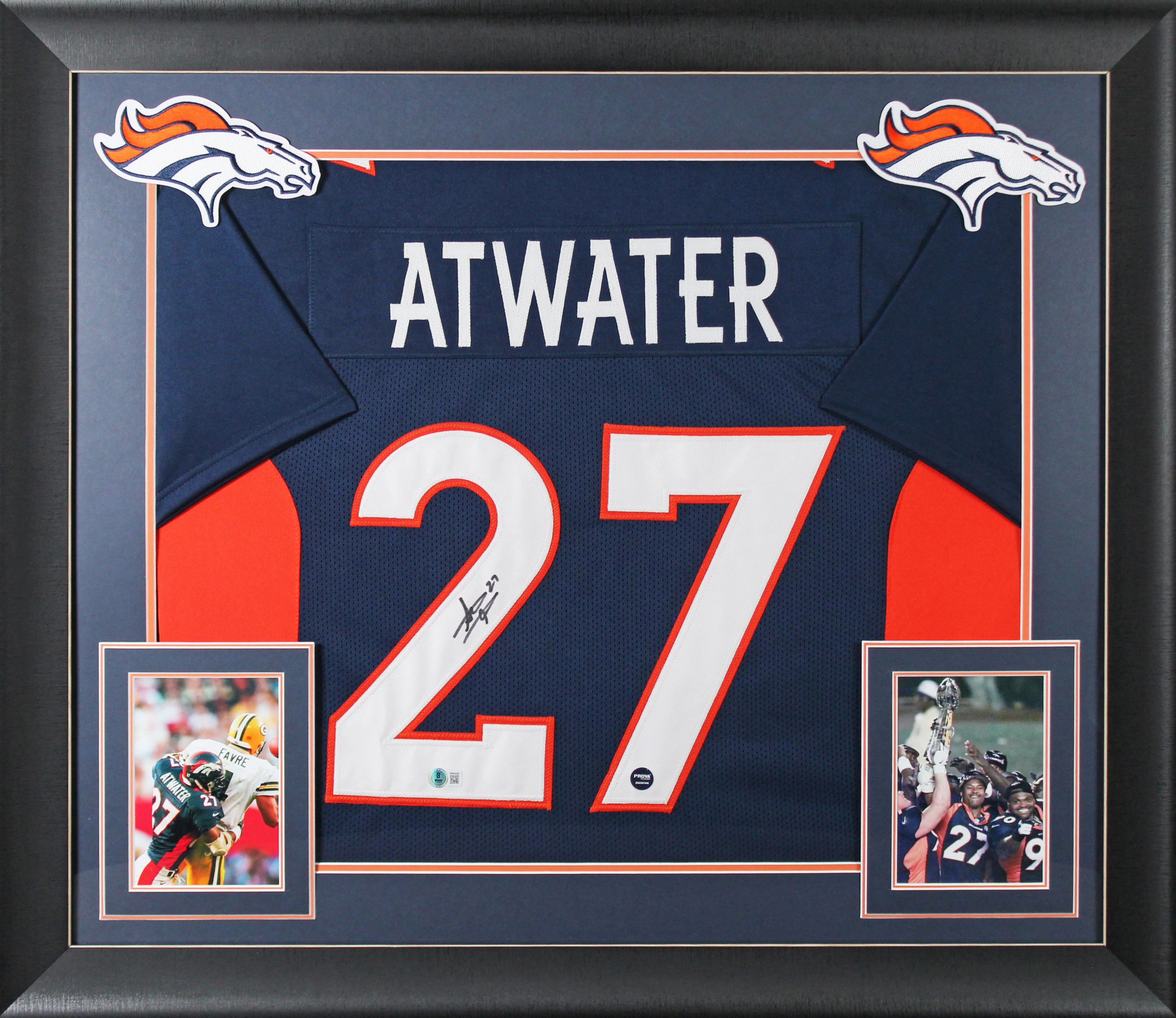 Steve Atwater Authentic Signed Navy Pro Style Framed Jersey BAS Witnessed - Image 2