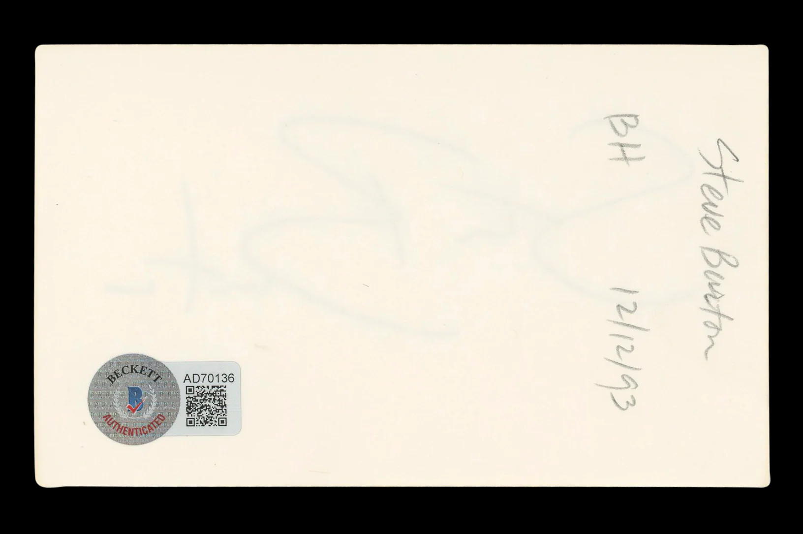Steve Burton General Hospital Signed 3x5 Index Card Autographed BAS #AD70136 - Image 3