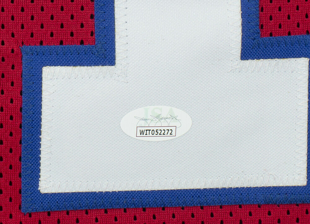 Steve Grogan New England Signed Red Football Jersey JSA Hologram - Image 3