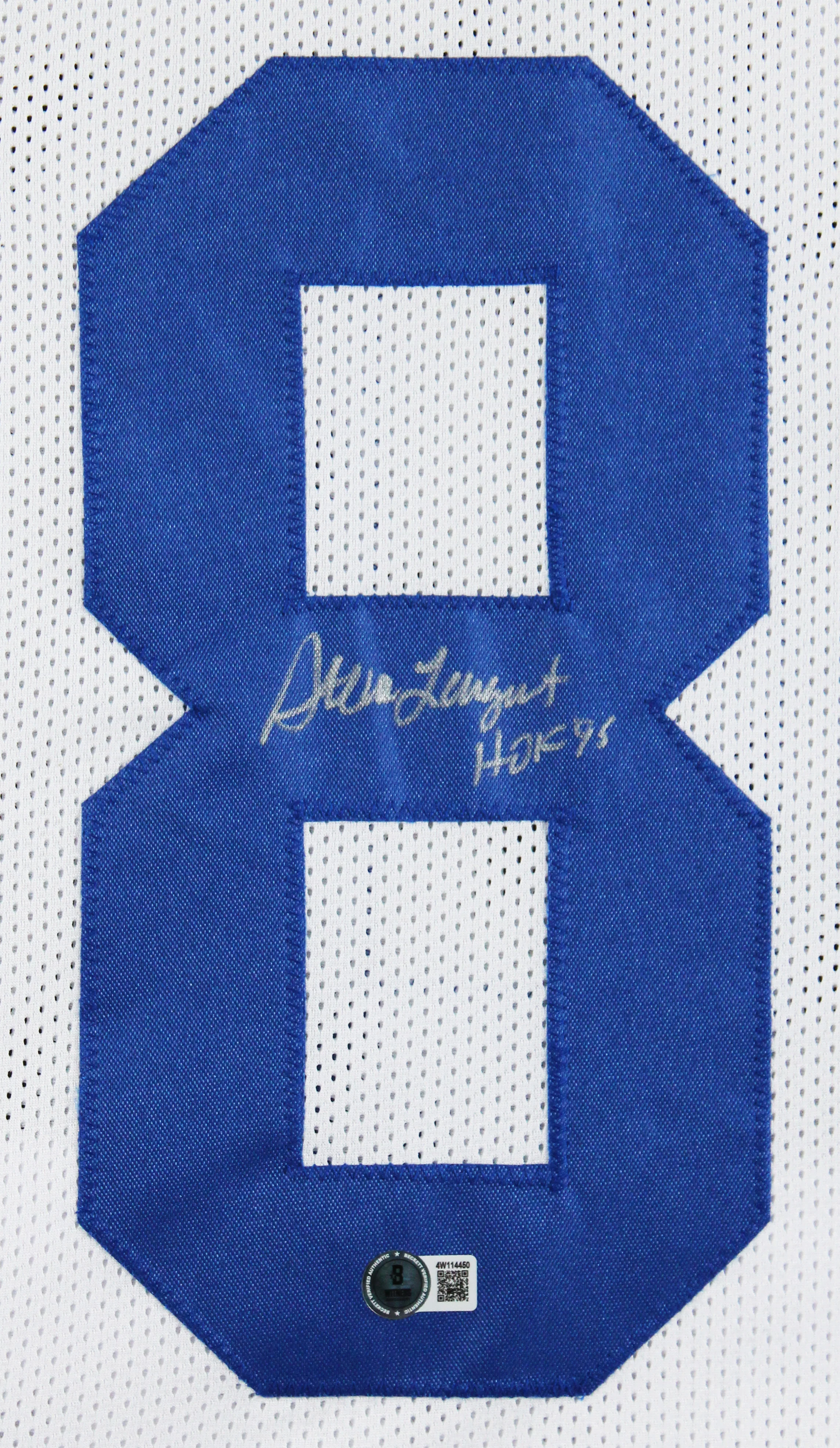 Steve Largent "HOF 95" Signed White Pro Style Framed Jersey BAS Witnessed - Image 3