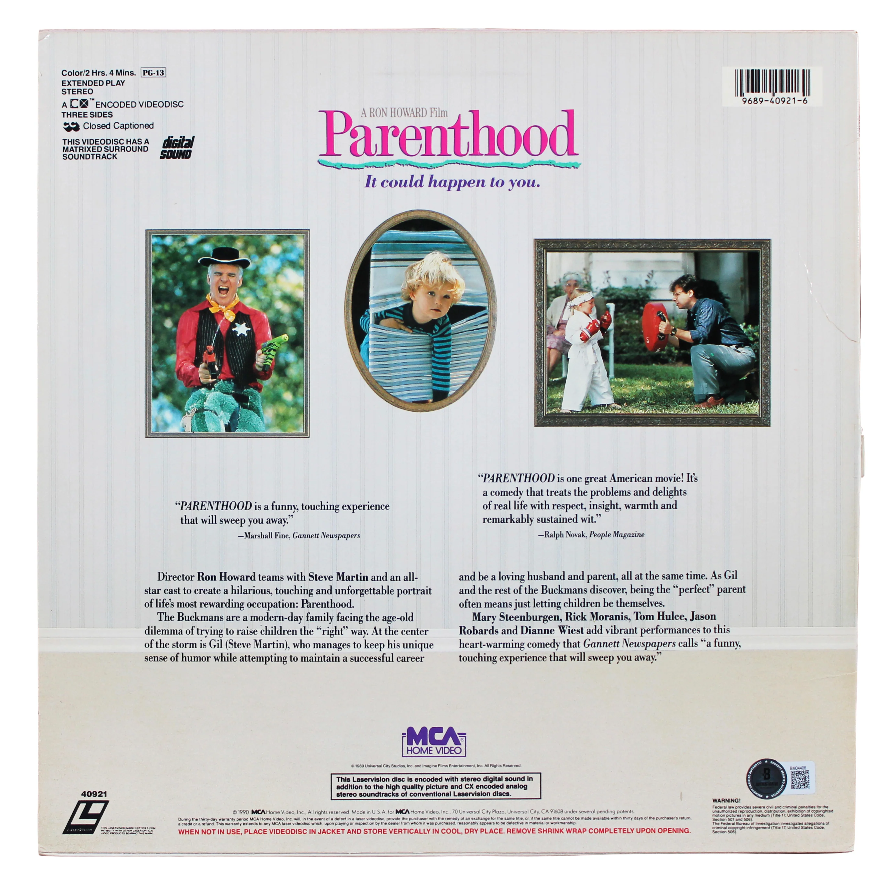 Steve Martin Authentic Signed Parenthood Laserdisc Cover w/o Disk BAS #BM04408 - Image 4