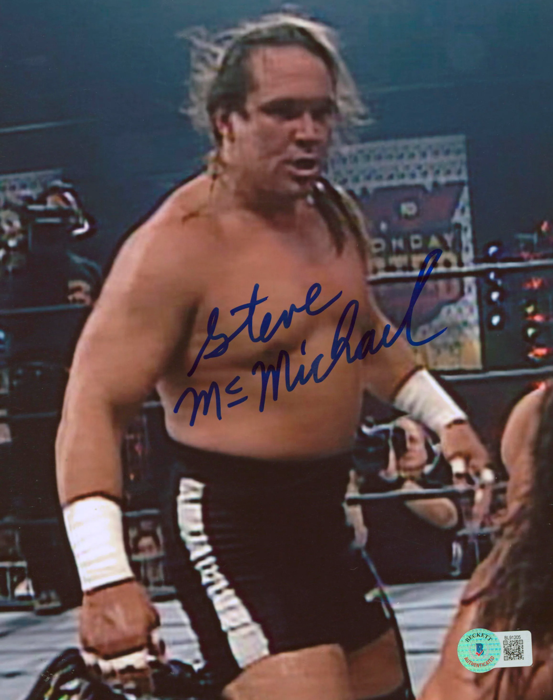 Steve McMichael WCW Authentic Signed 8x10 Photo Autographed BAS #BL91205