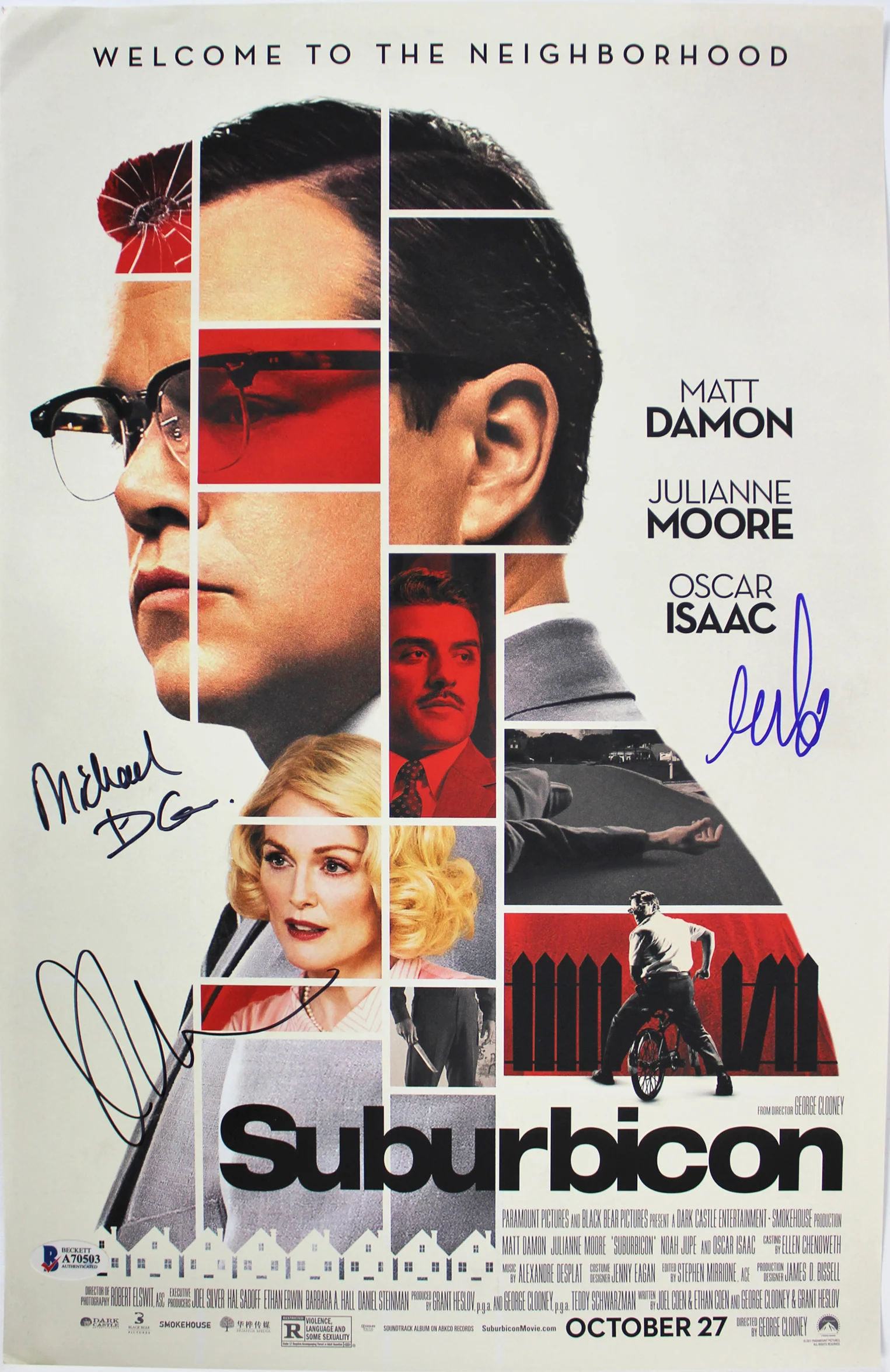 Suburbicon (3) Moore, Cohen Authentic Signed 11x17 Photo Autographed BAS #A70503 - Image 2