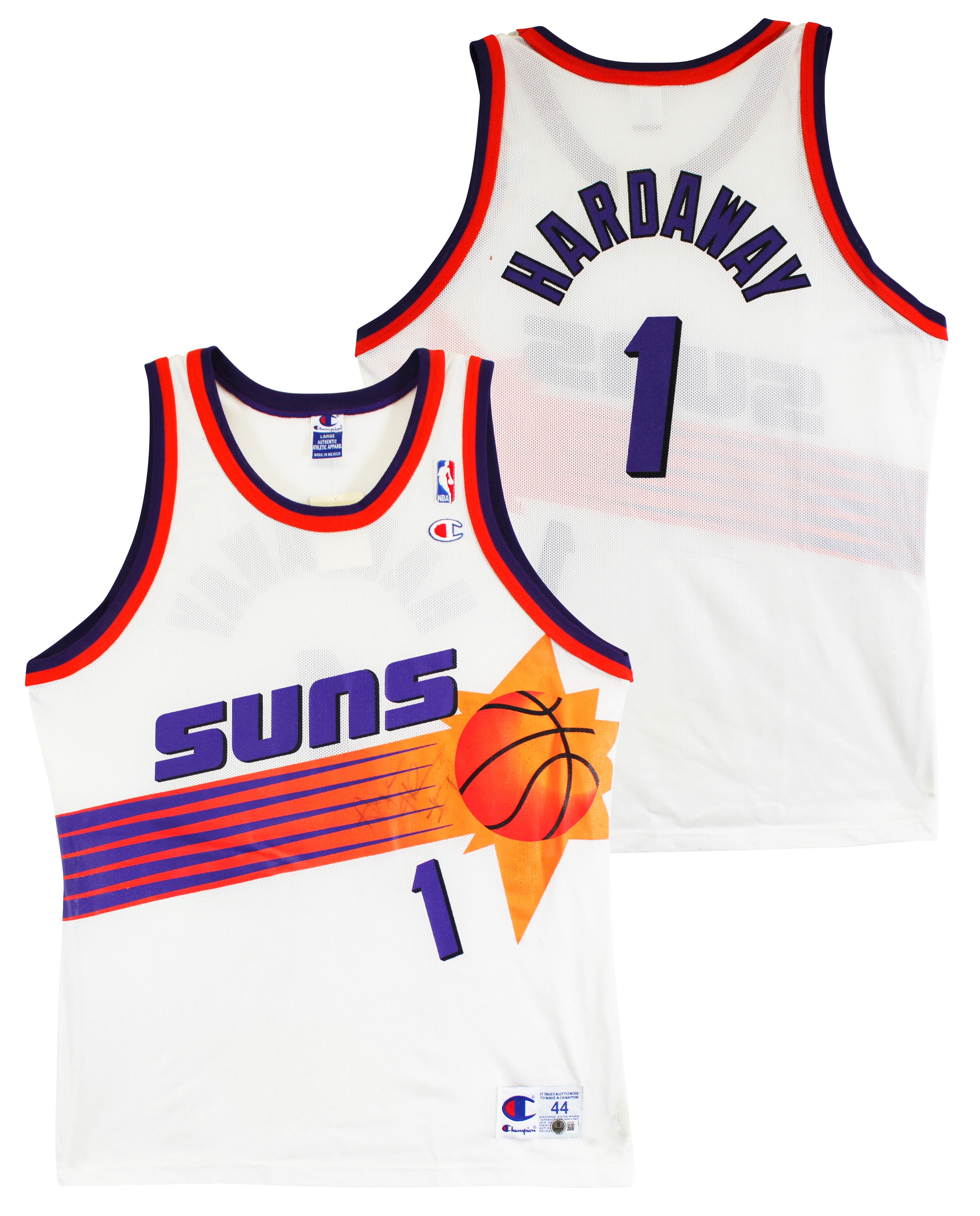 Suns Anfernee Hardaway Signed White Champion Authentic Jersey BAS #BU55008 - Image 2