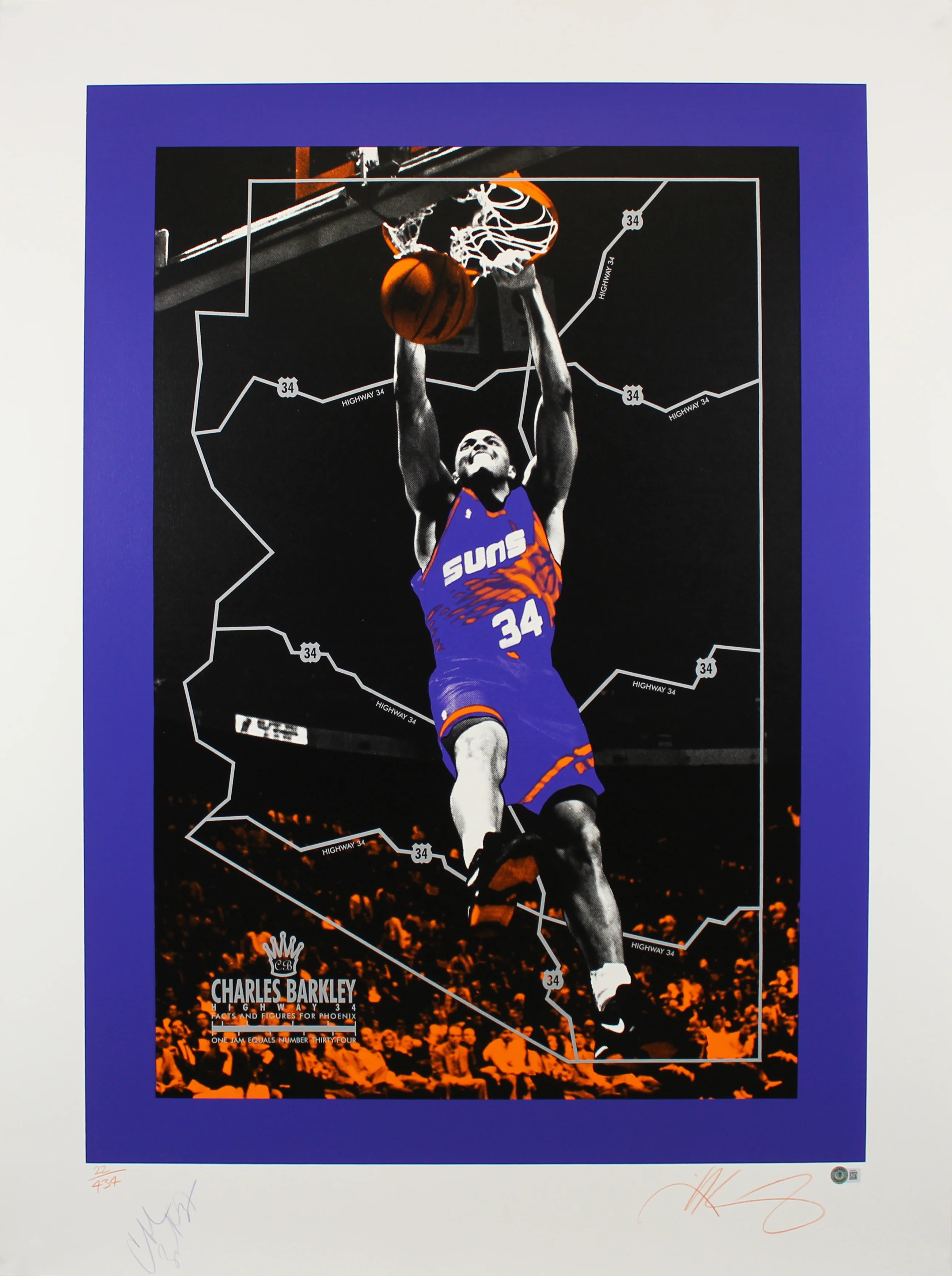 Suns Charles Barkley Authentic Signed Lithograph Limited Edition #'d To 434 BAS - Image 2