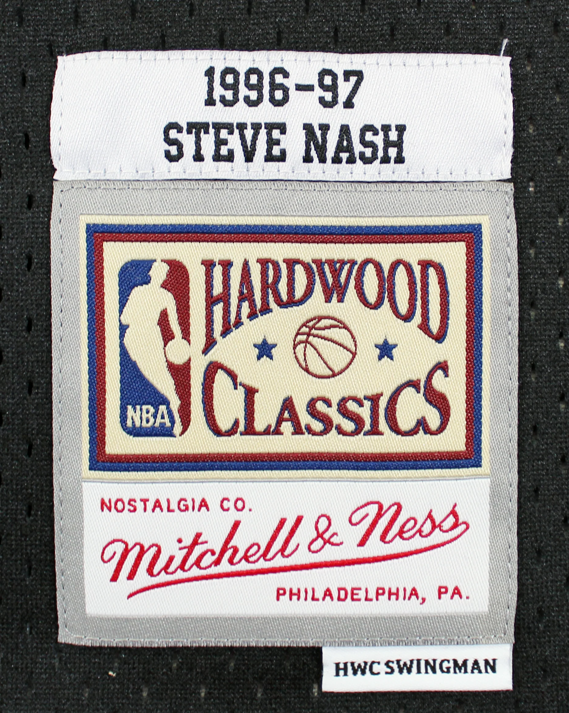 Suns Steve Nash Signed Black M&N 1996-97 HWC Swingman Jersey BAS Witnessed - Image 5