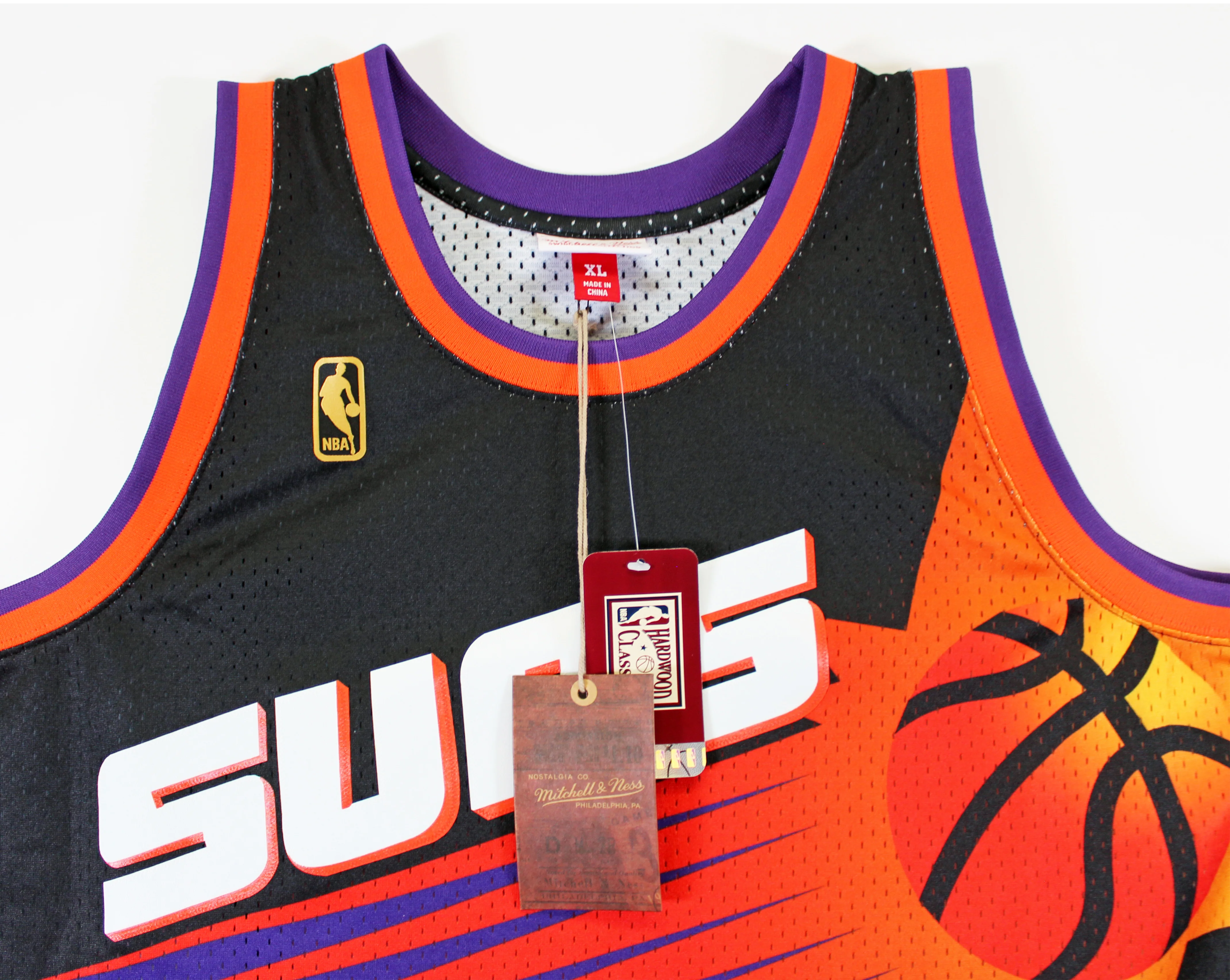 Suns Steve Nash Signed Black M&N 1996-97 HWC Swingman Jersey BAS Witnessed - Image 6