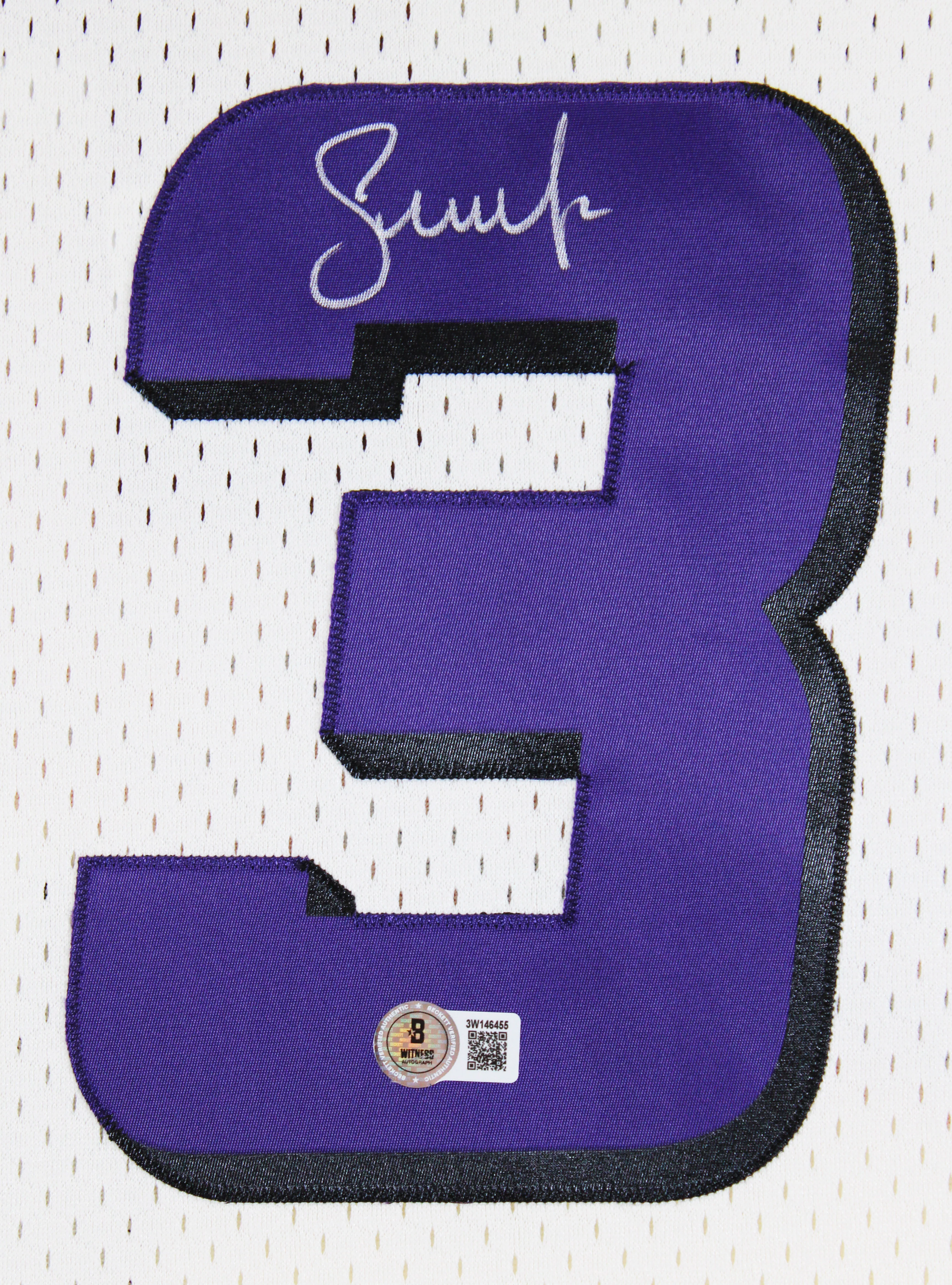 Suns Steve Nash Signed Cream M&N 1996-97 HWC Swingman Jersey BAS Witnessed - Image 4