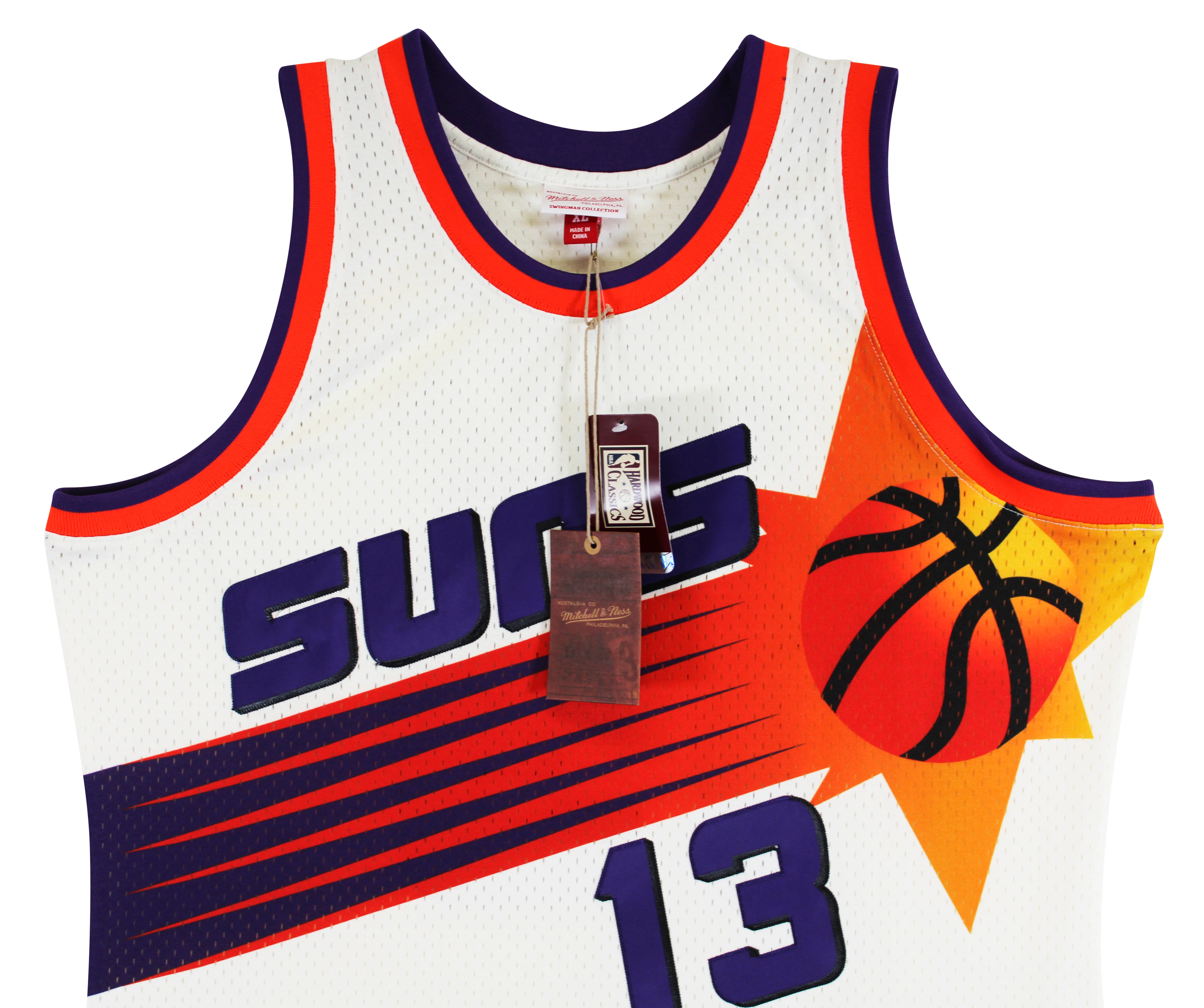 Suns Steve Nash Signed Cream M&N 1996-97 HWC Swingman Jersey BAS Witnessed - Image 6