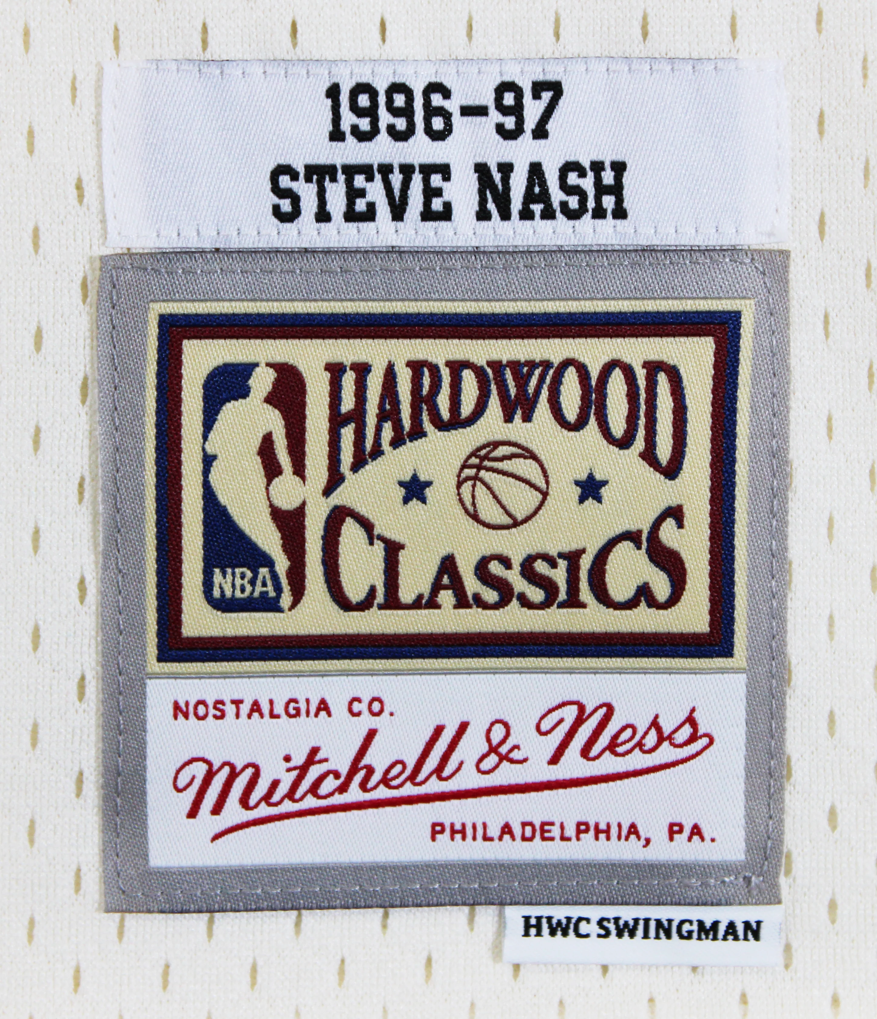 Suns Steve Nash Signed Cream M&N 1996-97 HWC Swingman Jersey BAS Witnessed - Image 7