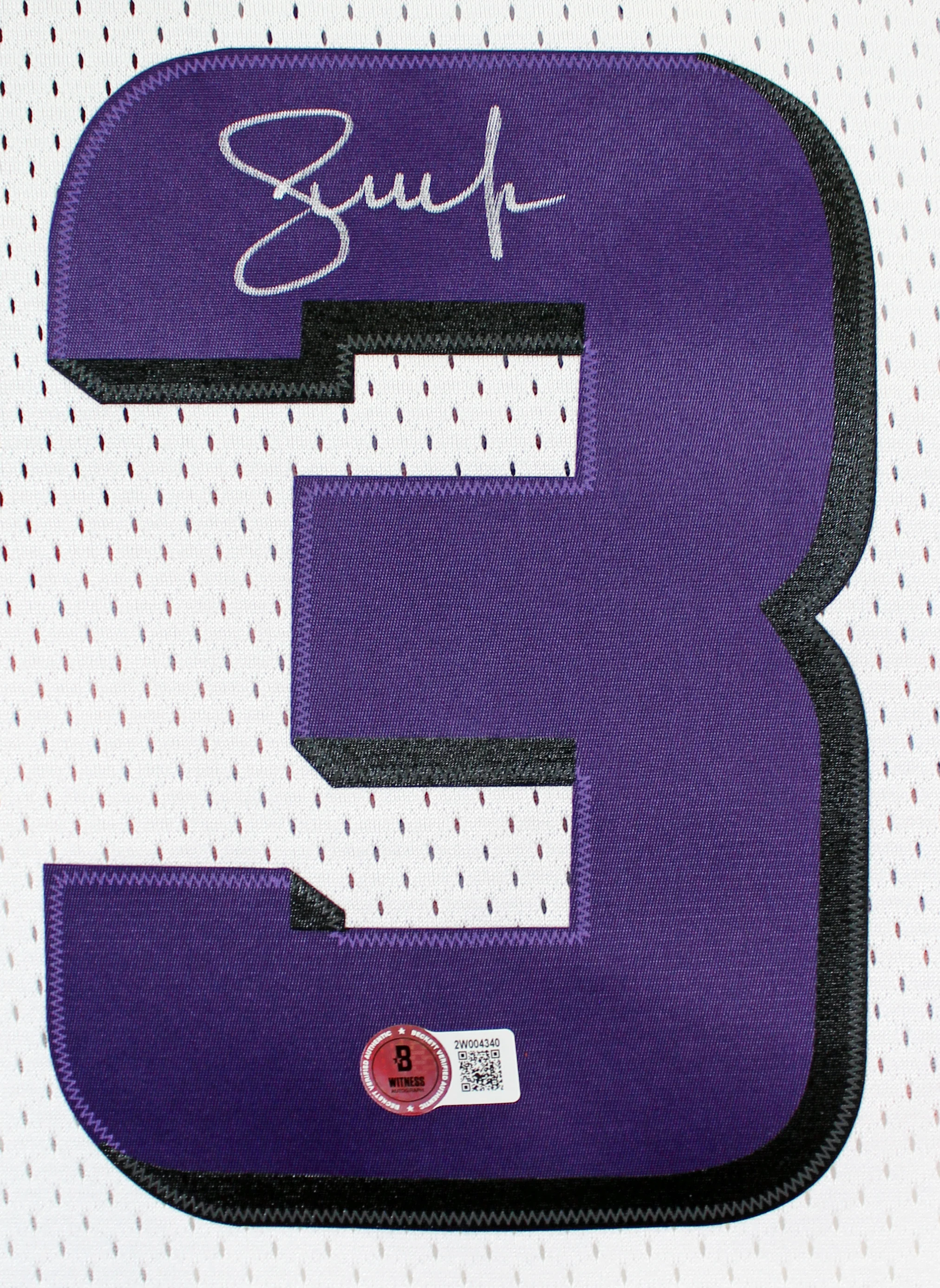 Suns Steve Nash Signed White M&N 1996-97 HWC Swingman Framed Jersey BAS Witness - Image 3