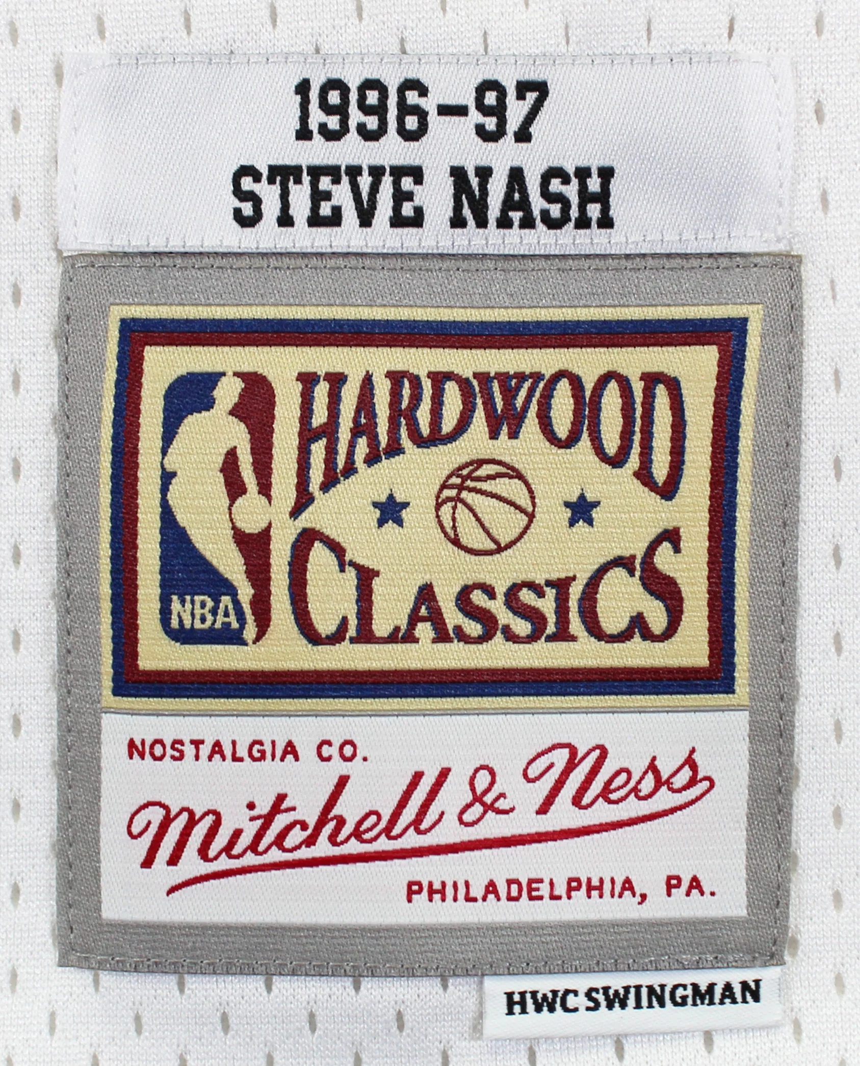 Suns Steve Nash Signed White M&N 1996-97 HWC Swingman Jersey BAS Witnessed - Image 5