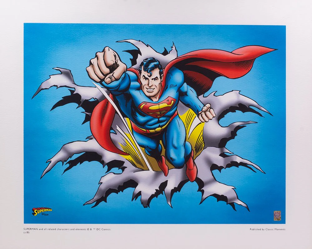 Superman Fist Forward 12x16 Framed DC Comic Limited Edition Giclee - Image 2
