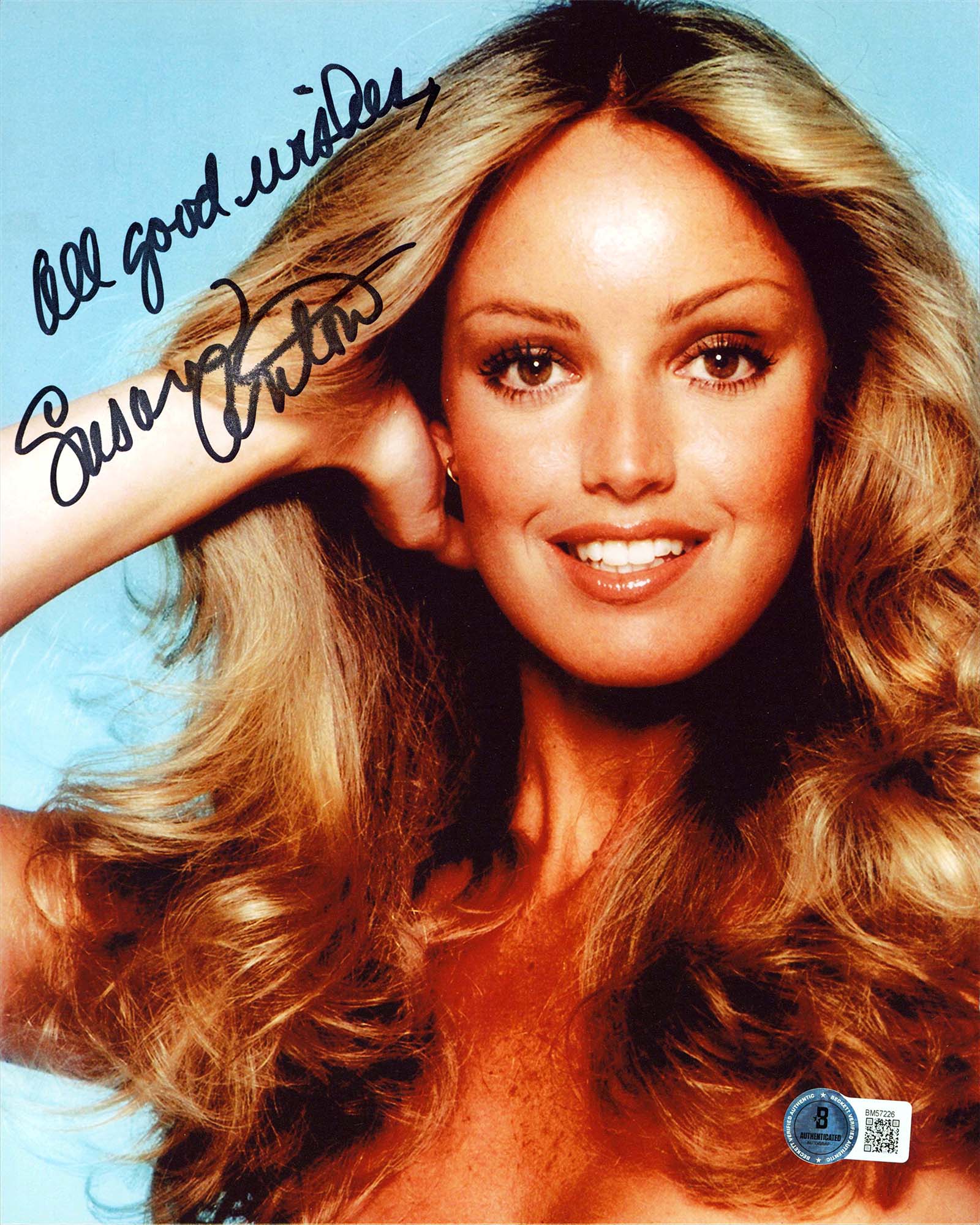 Susan Anton Goldengirl "All Good Wishes" Signed 8x10 Vertical Photo BAS #BM57226 - Image 2